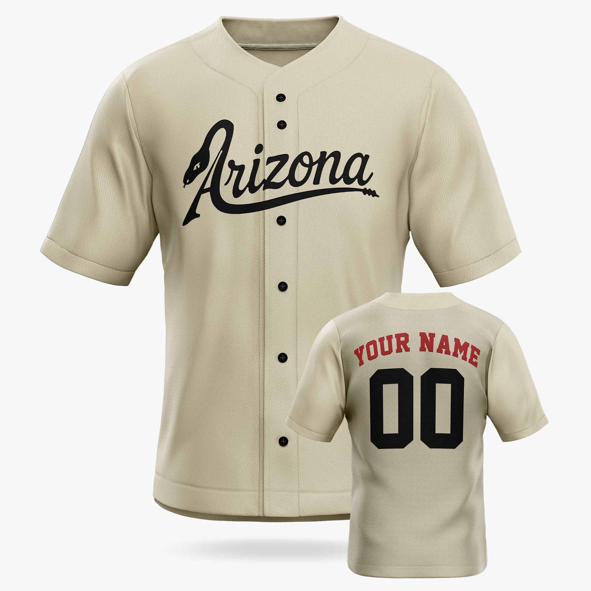 Custom City Baseball Jersey - Arizona Beige - Design Your Own