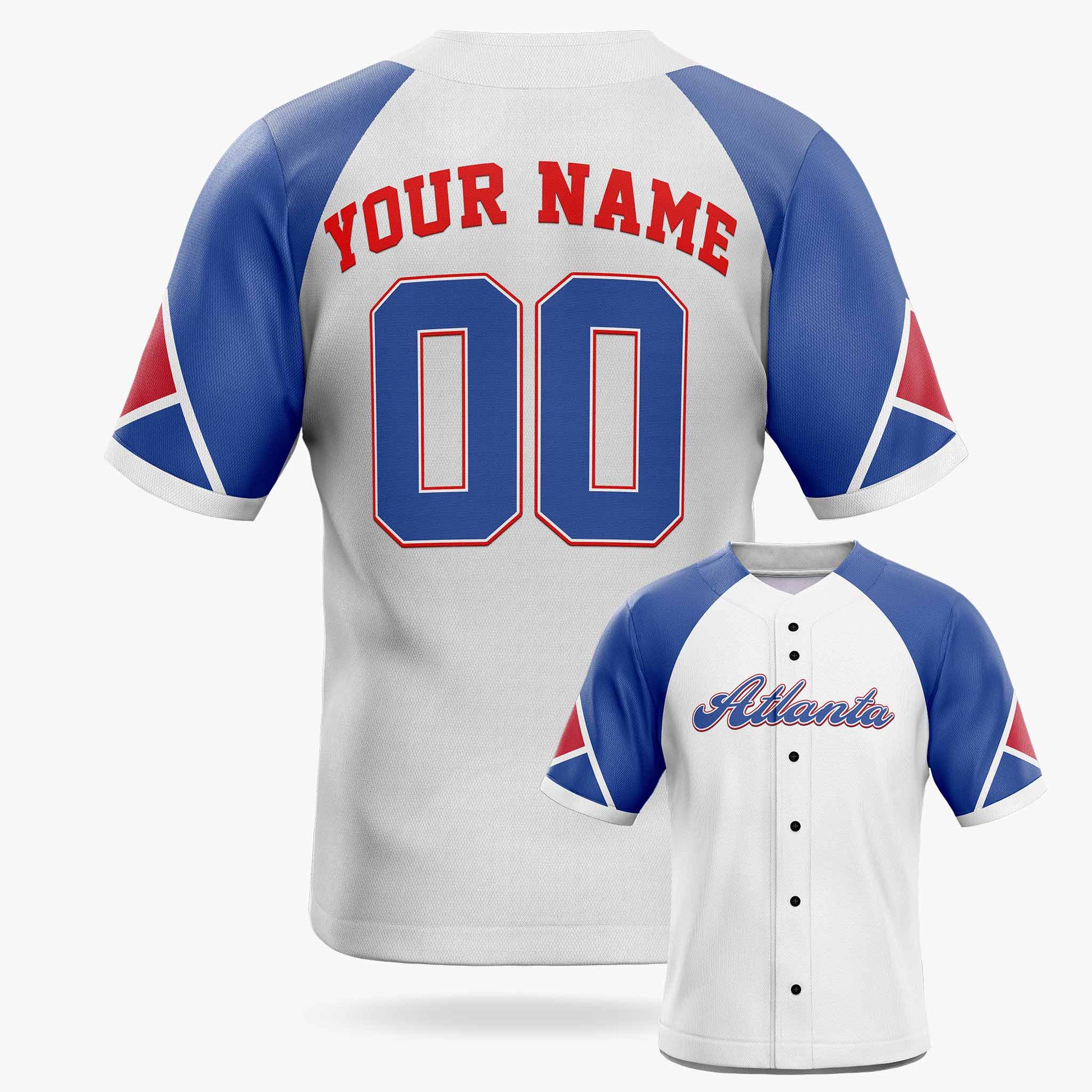 Custom City Baseball Jersey - Atlanta White - Design Your Own