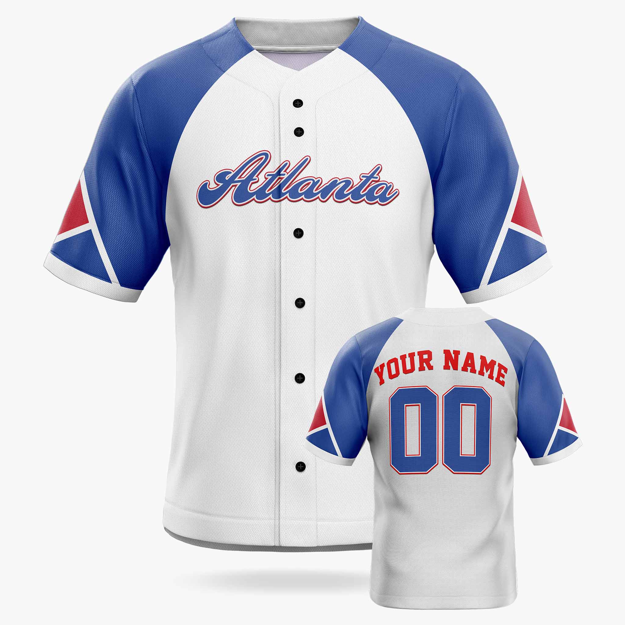 Custom City Baseball Jersey - Atlanta White - Design Your Own