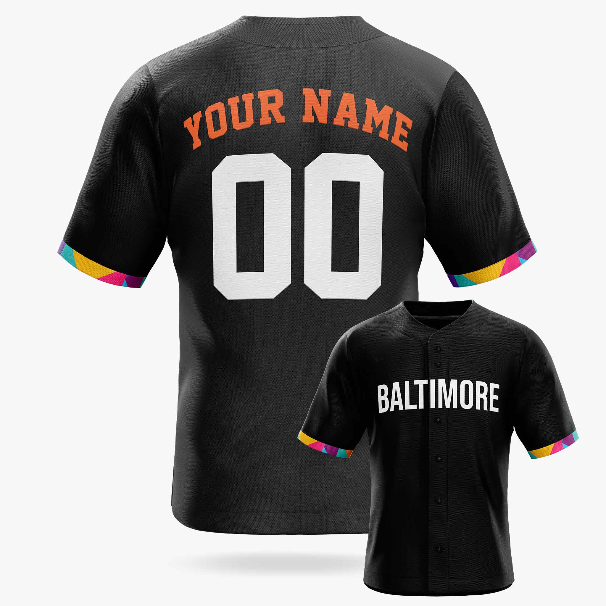 Custom City Baseball Jersey - Baltimore Black - Design Your Own