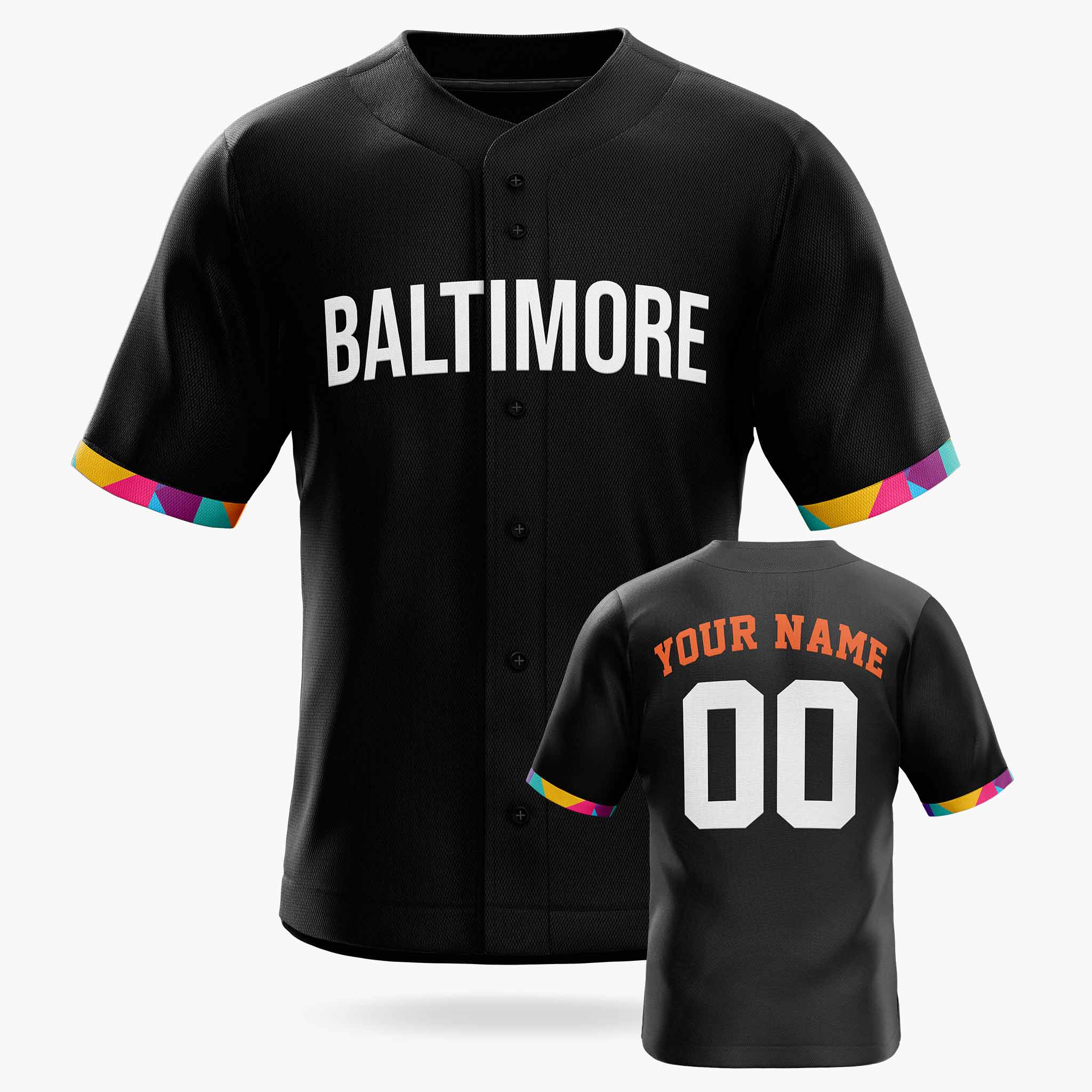 Custom City Baseball Jersey - Baltimore Black - Design Your Own