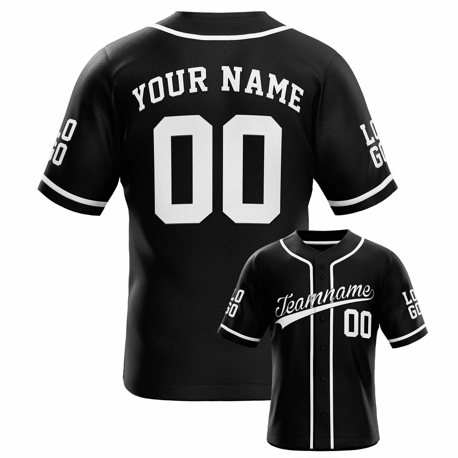 Custom Baseball Jersey Black and White - Design Your Own Custom Jersey