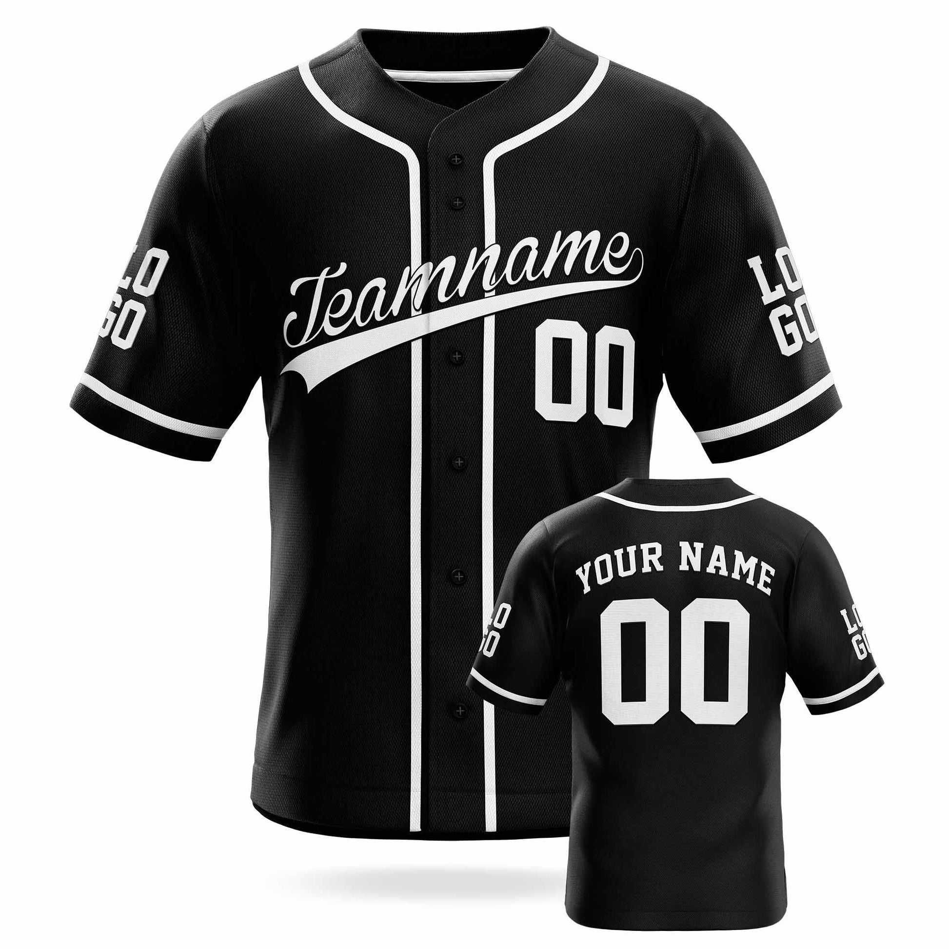 Custom Baseball Jersey Black and White - Design Your Own Custom Jersey