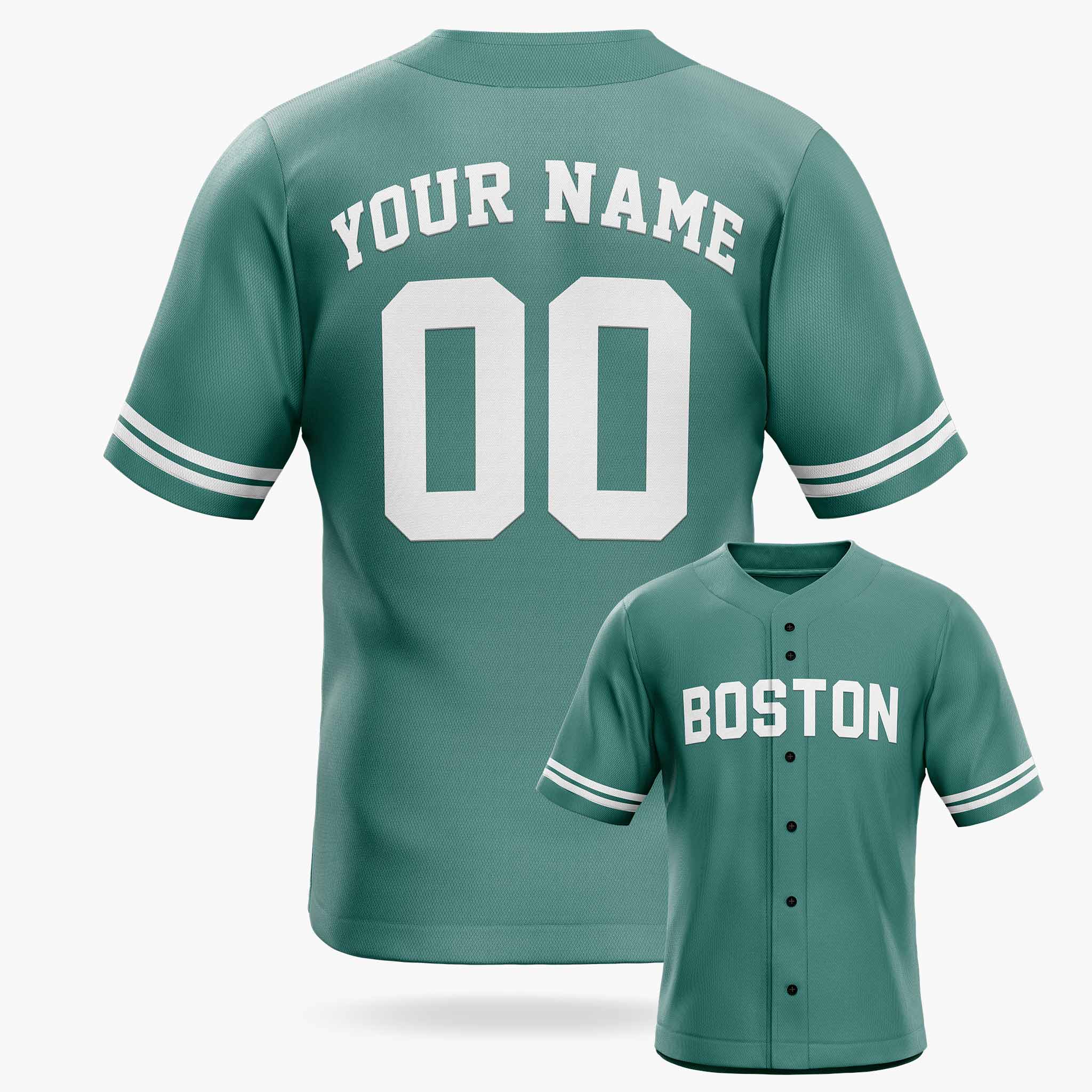 Custom City Baseball Jersey - Boston Green - Design Your Own