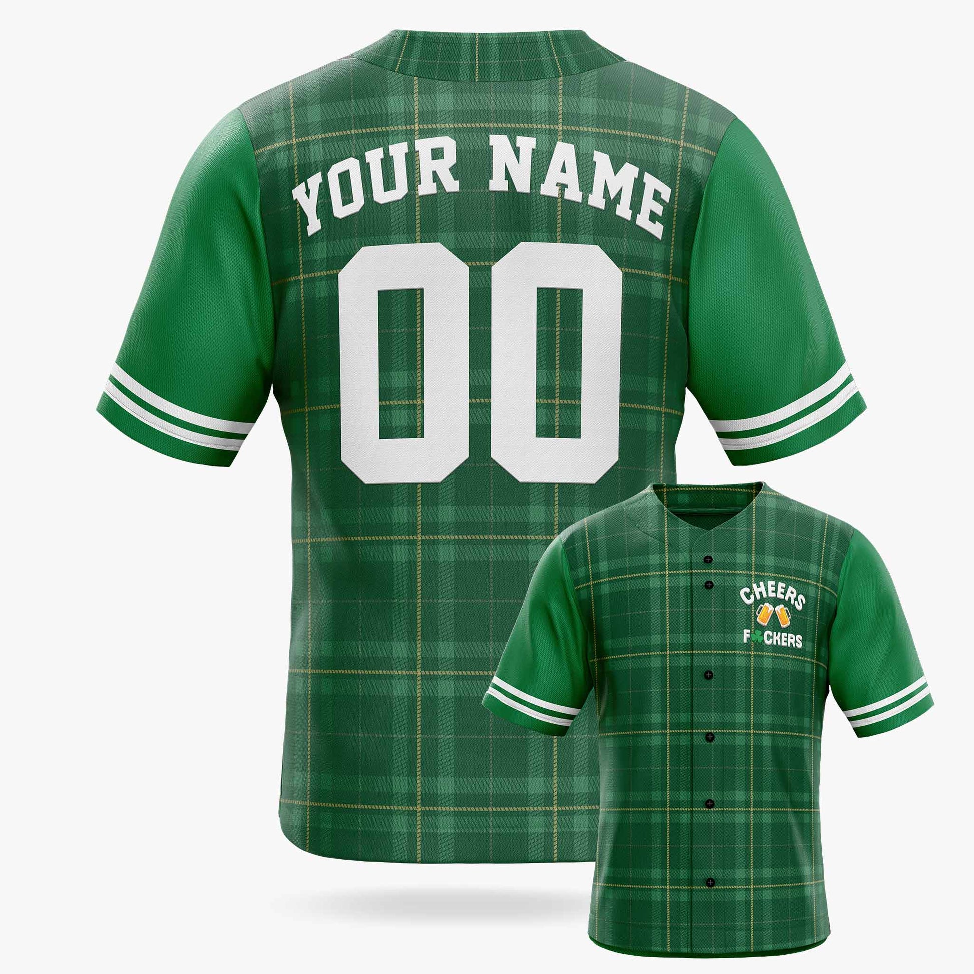 Custom St. Patrick's Day Baseball Jersey Cheers - Design Your Own