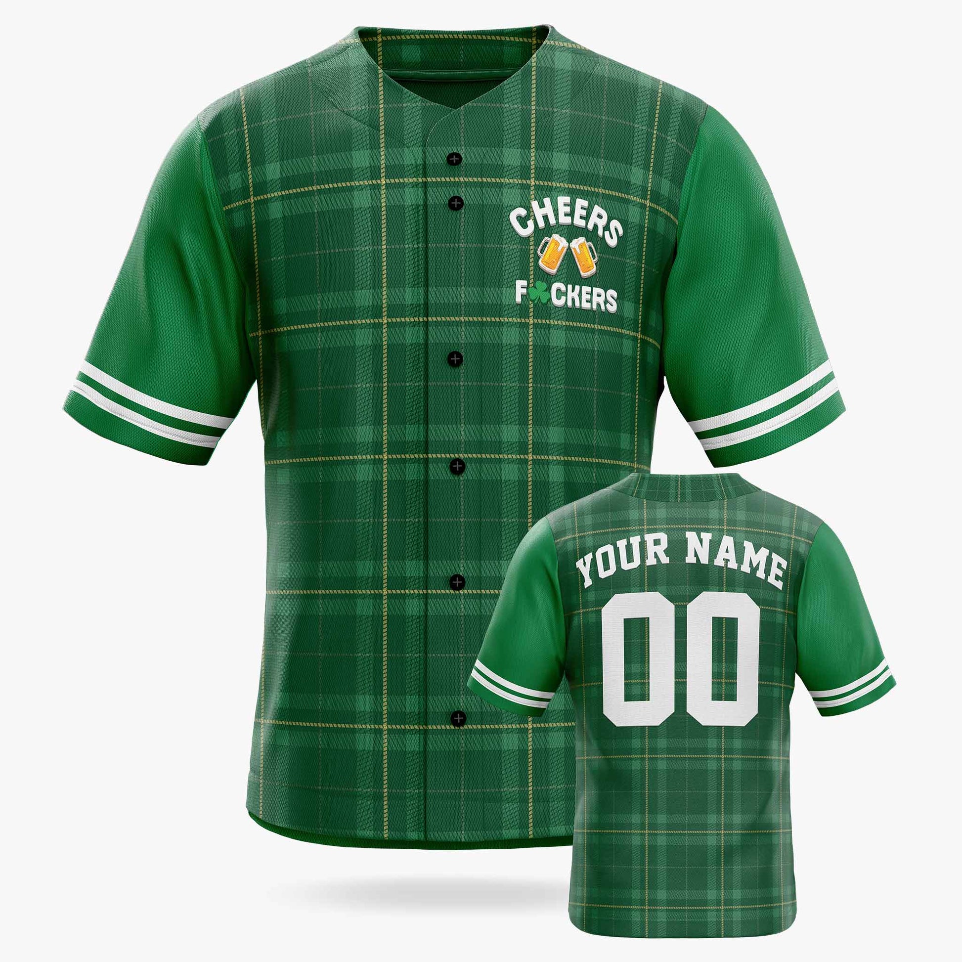 Custom St. Patrick's Day Baseball Jersey Cheers - Design Your Own