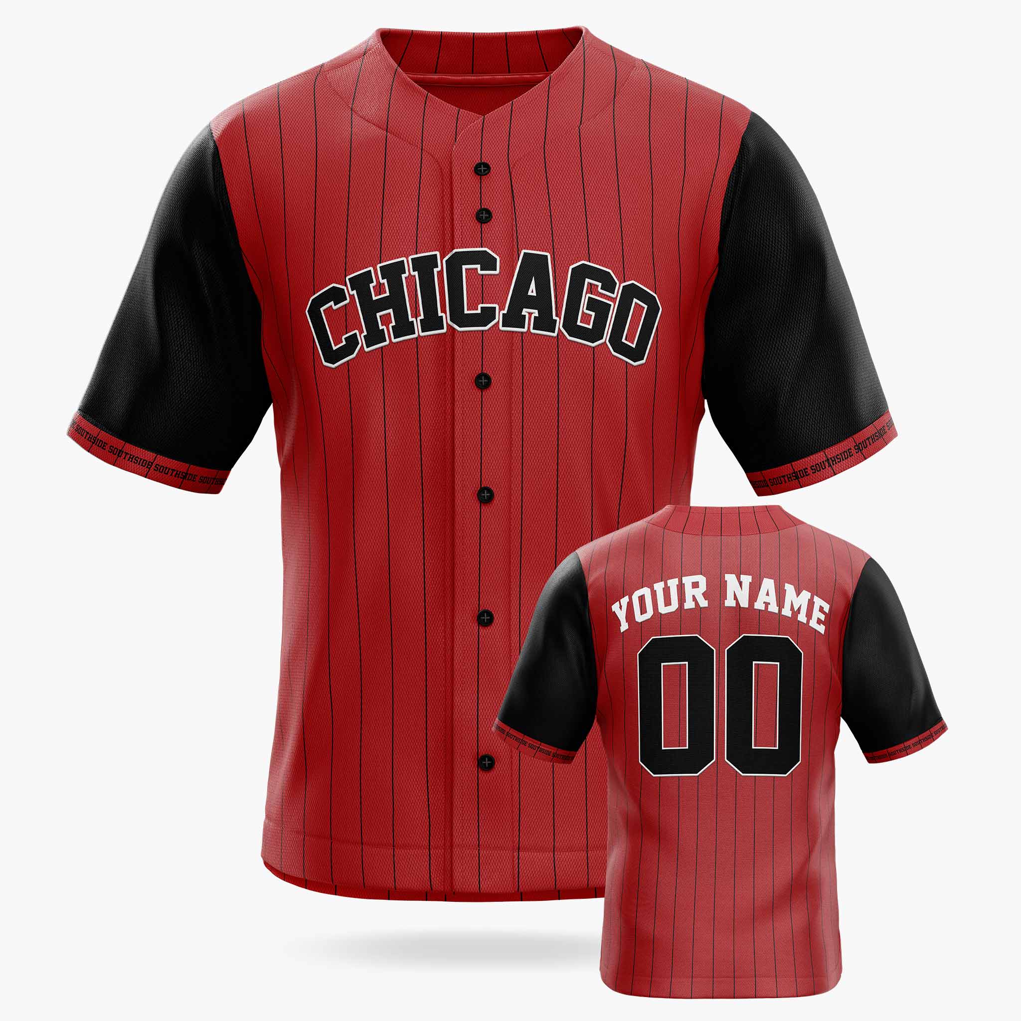 Custom City Baseball Jersey - Chicago Red - Design Your Own