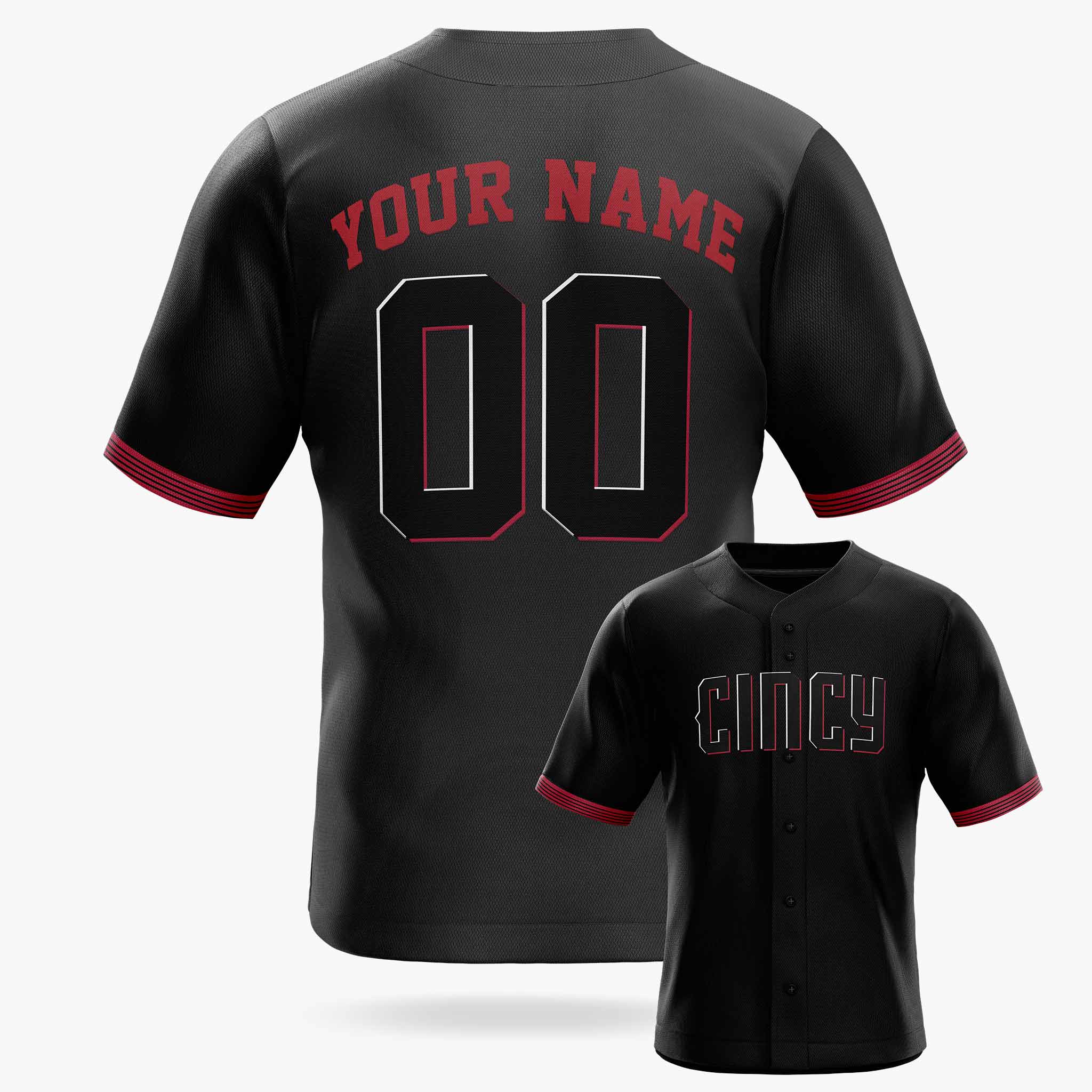 Custom City Baseball Jersey - Cincy Black - Design Your Own