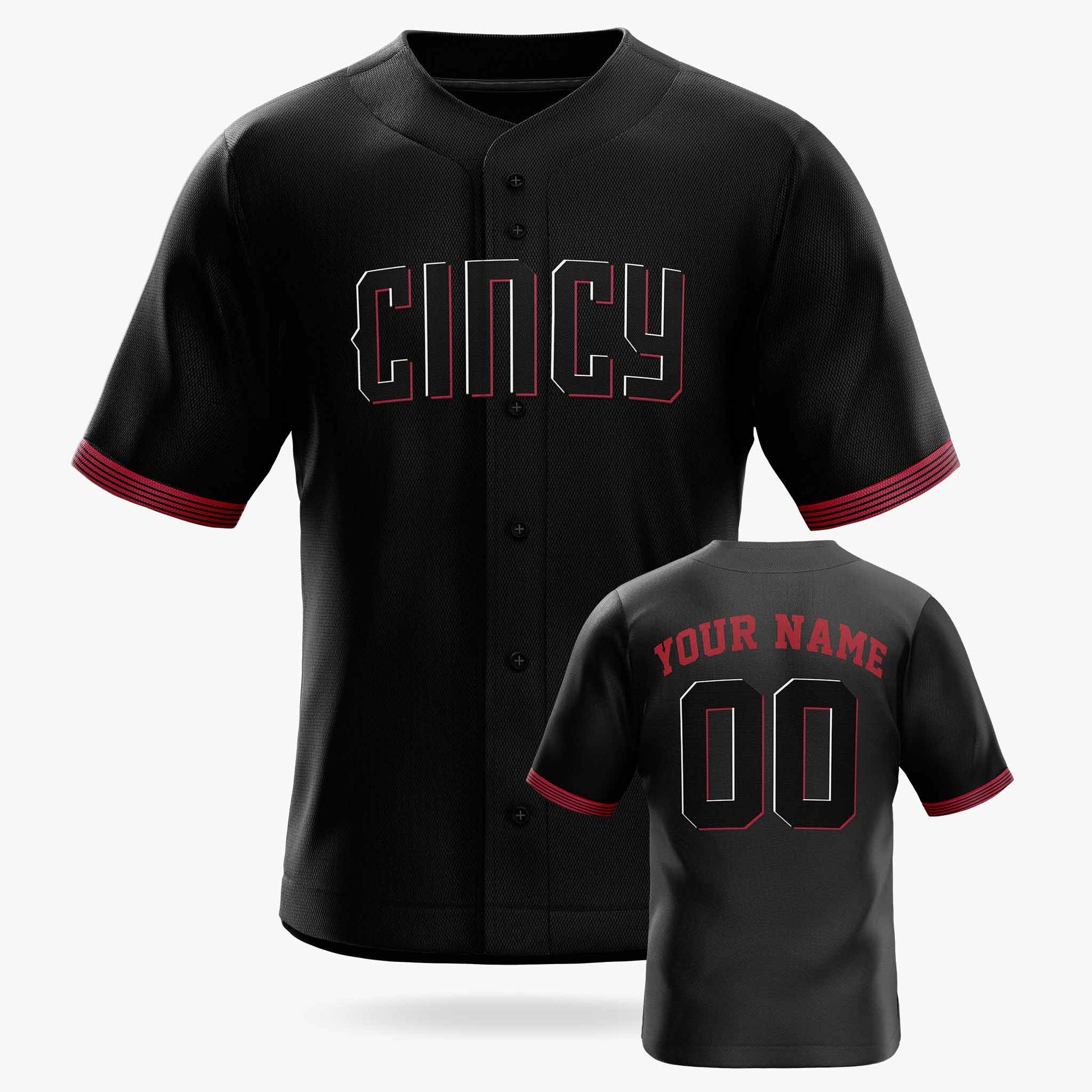 Custom City Baseball Jersey - Cincy Black - Design Your Own