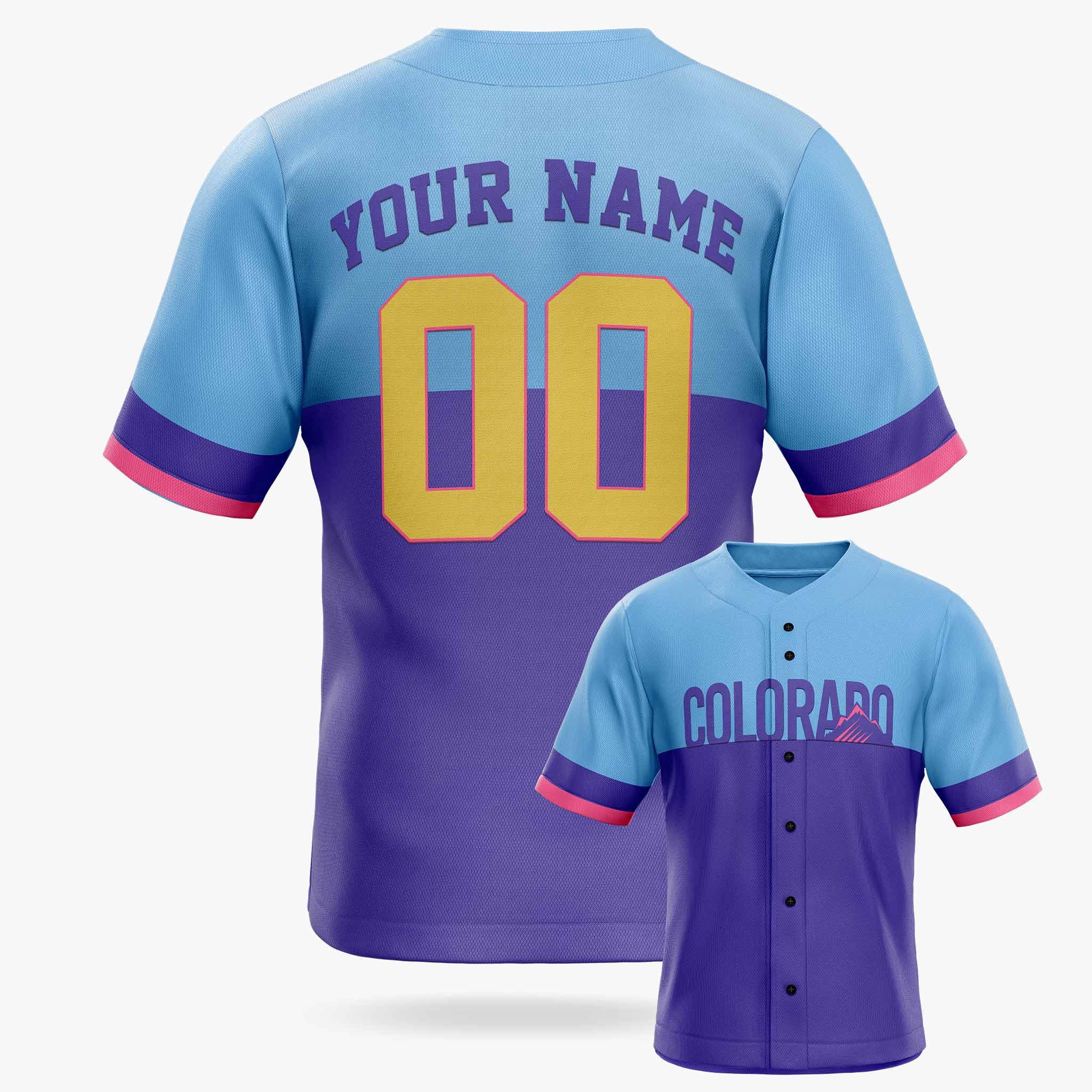 Custom City Baseball Jersey - Colorado Purple - Design Your Own