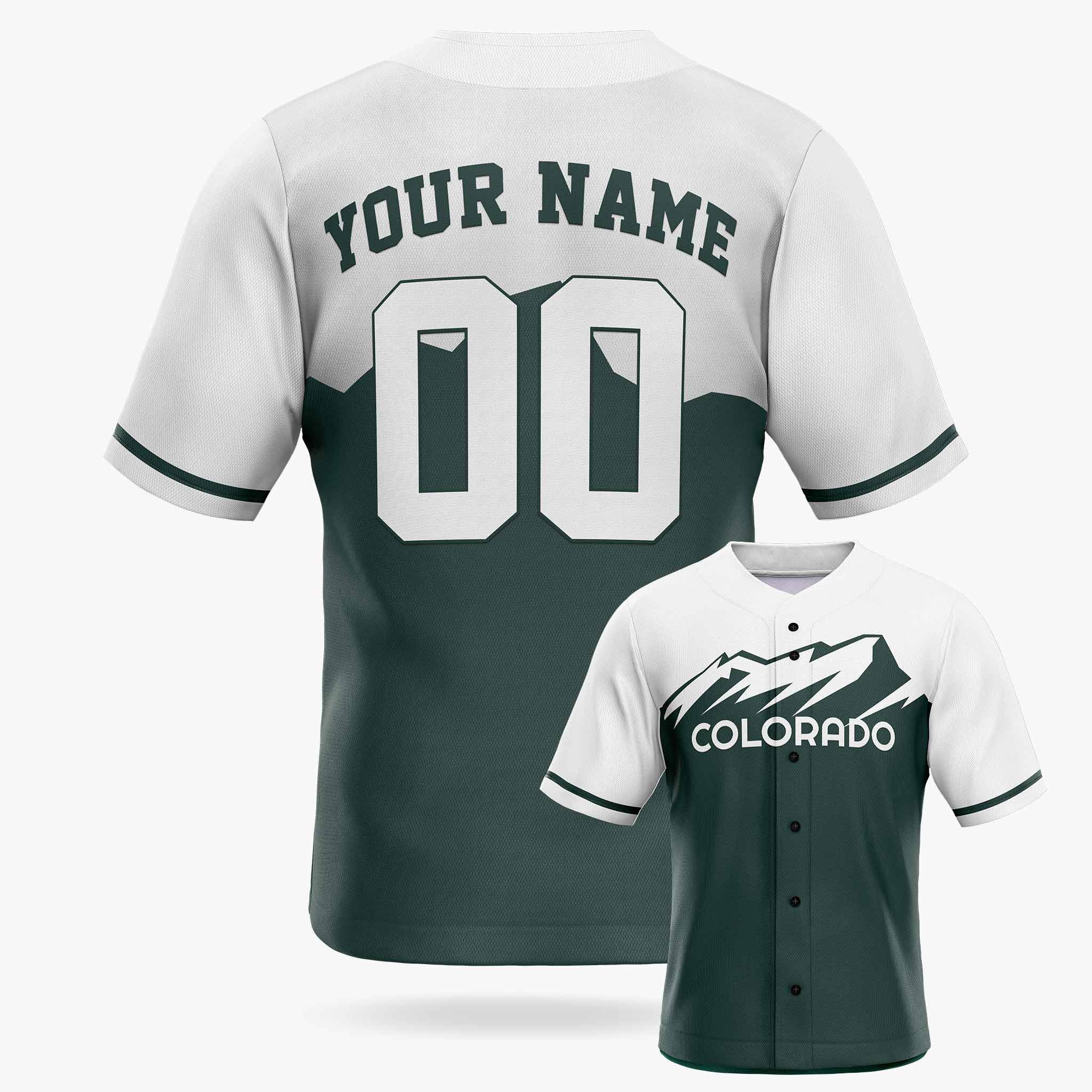 Custom City Baseball Jersey - Colorado Green - Design Your Own