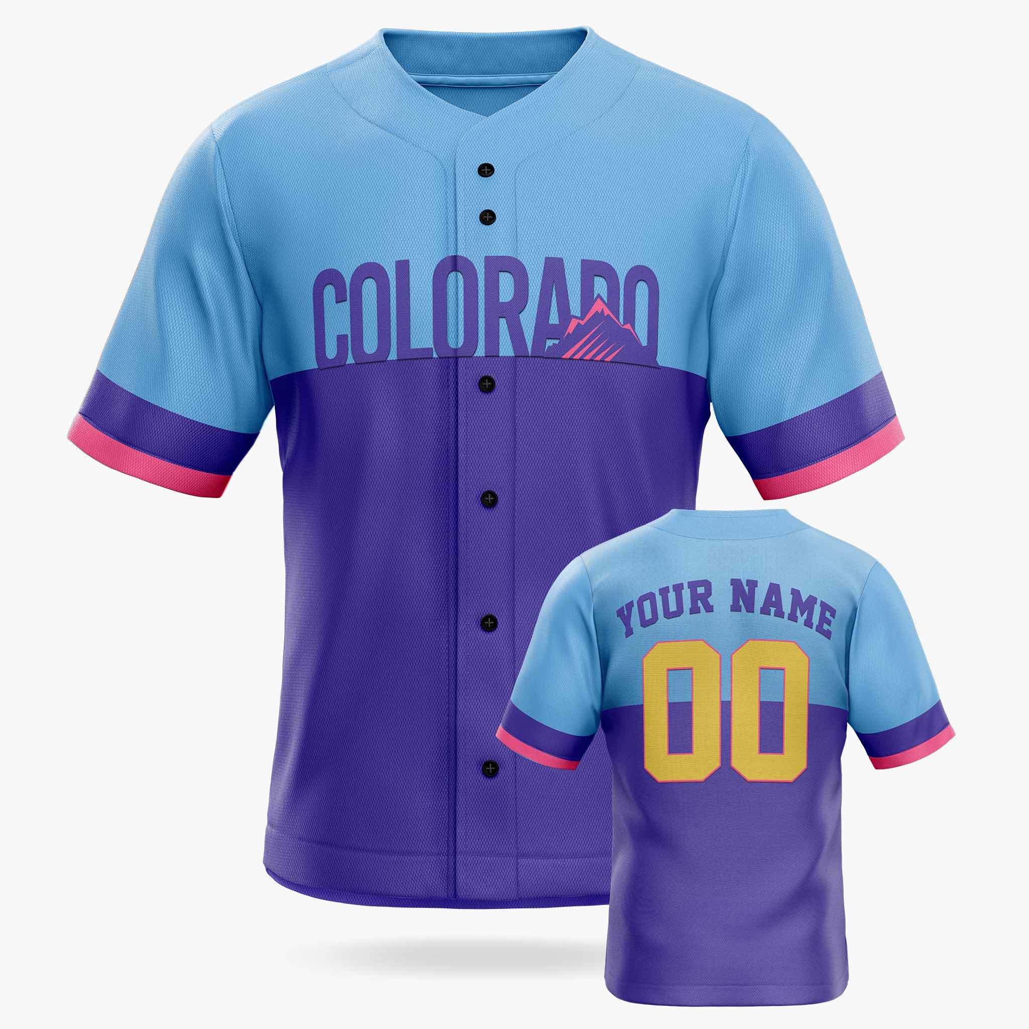 Custom City Baseball Jersey - Colorado Purple - Design Your Own