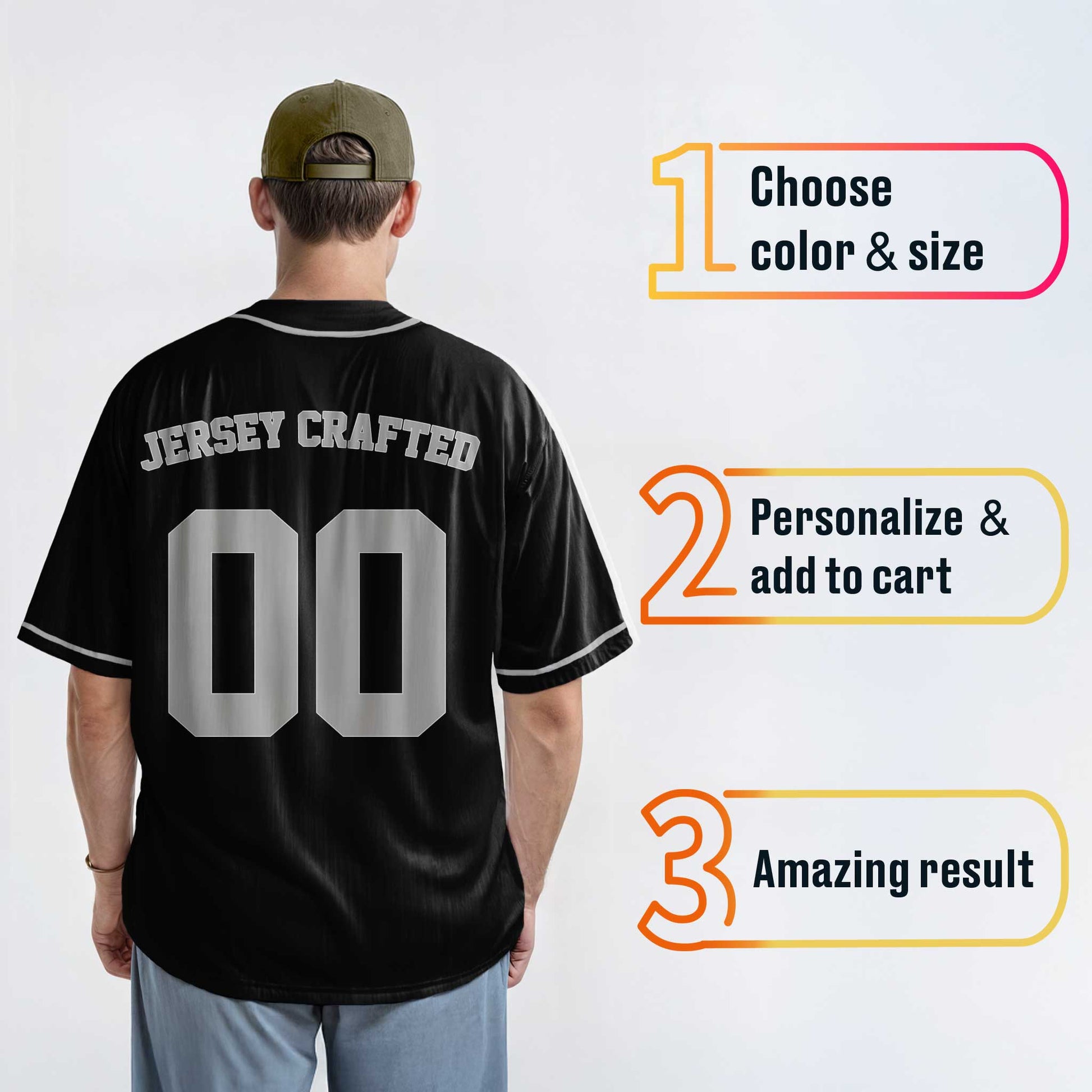 Custom Baseball Jersey Black and Gray - Design Your Own