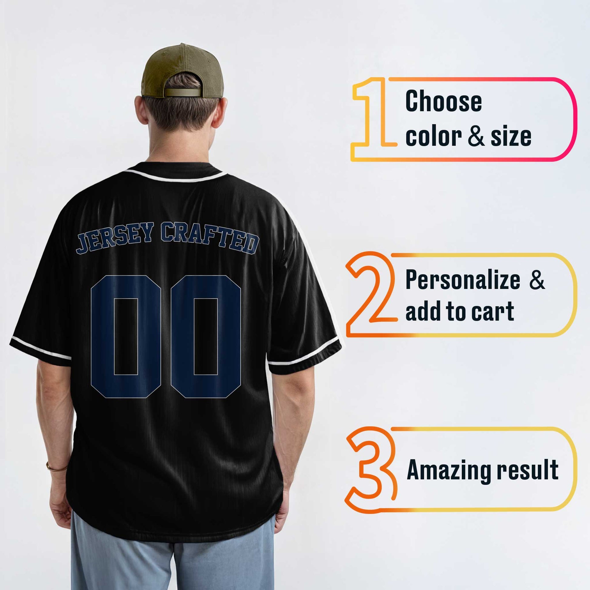 Custom Baseball Jersey Black and Navy - Design Your Own Jersey