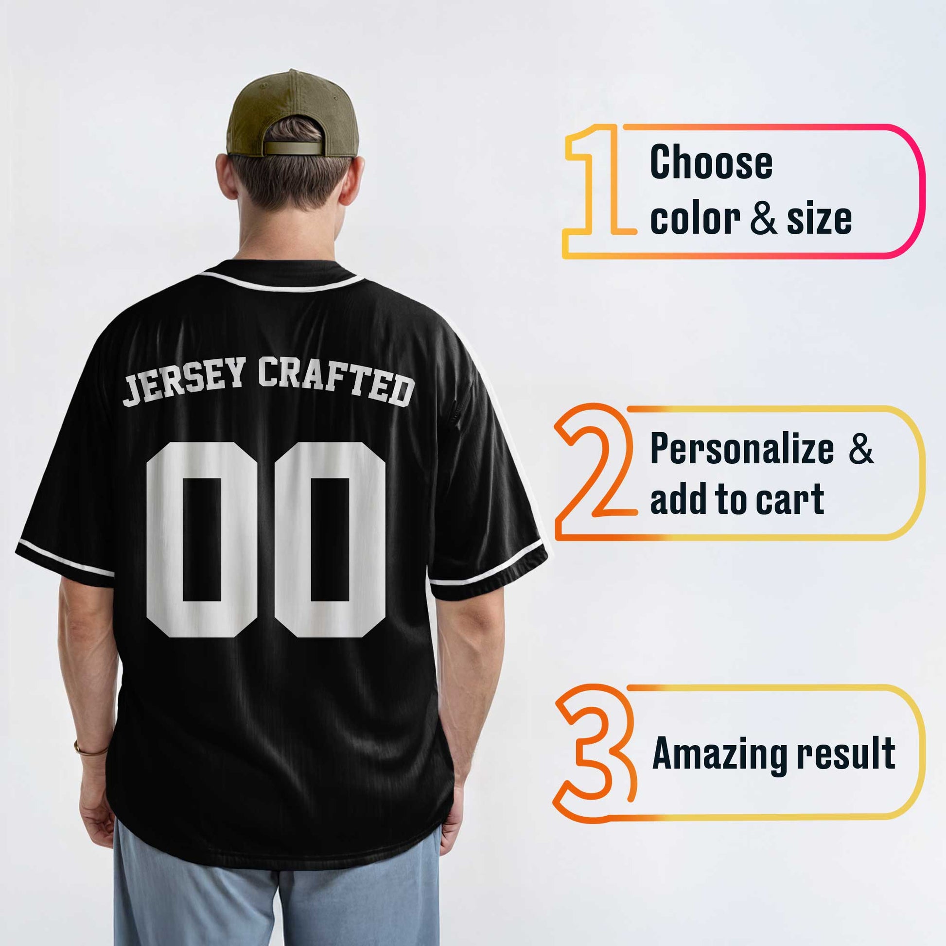 Custom Baseball Jersey Black and White - Design Your Own Custom Jersey