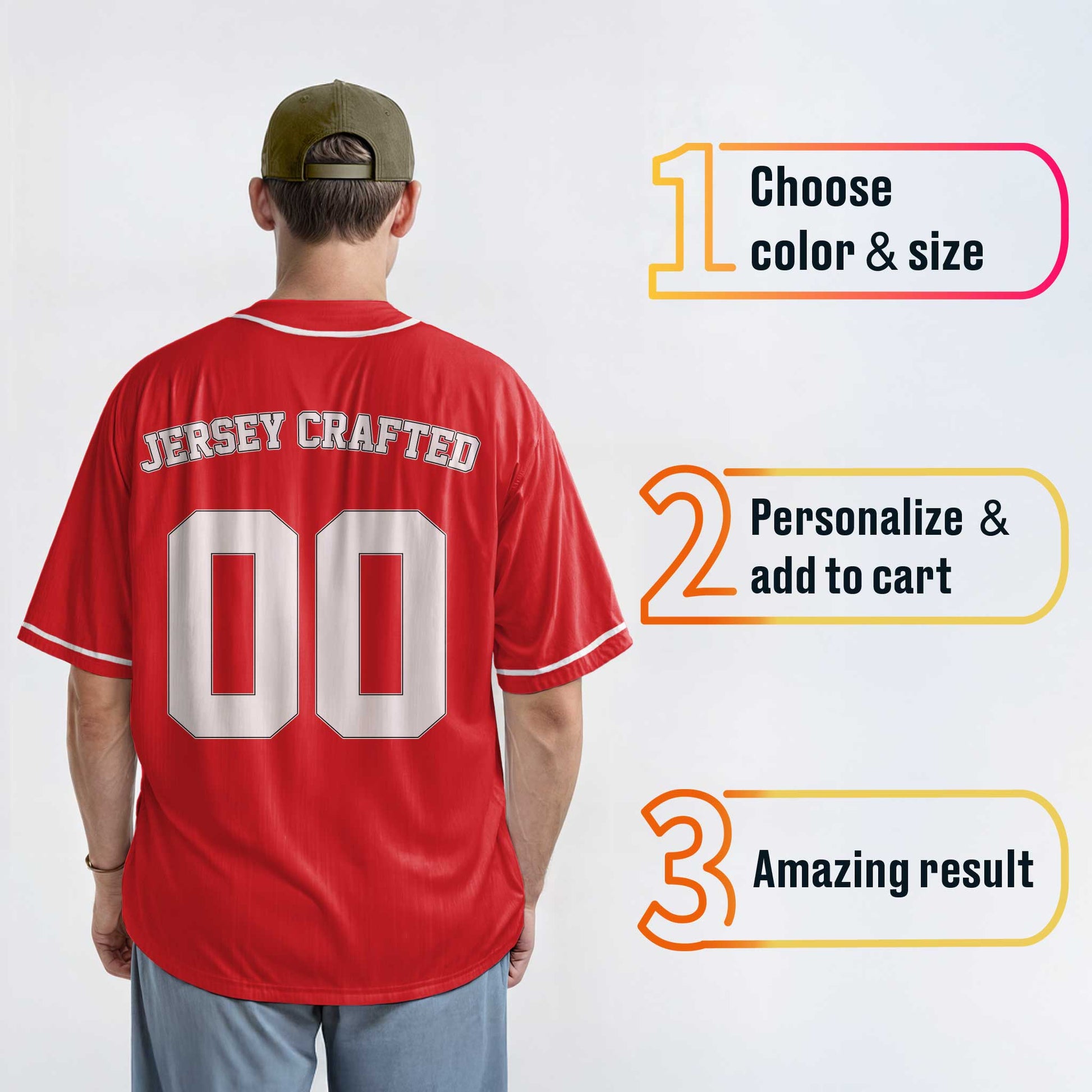 Custom Baseball Jersey Red and White With Piping - Design Your Own