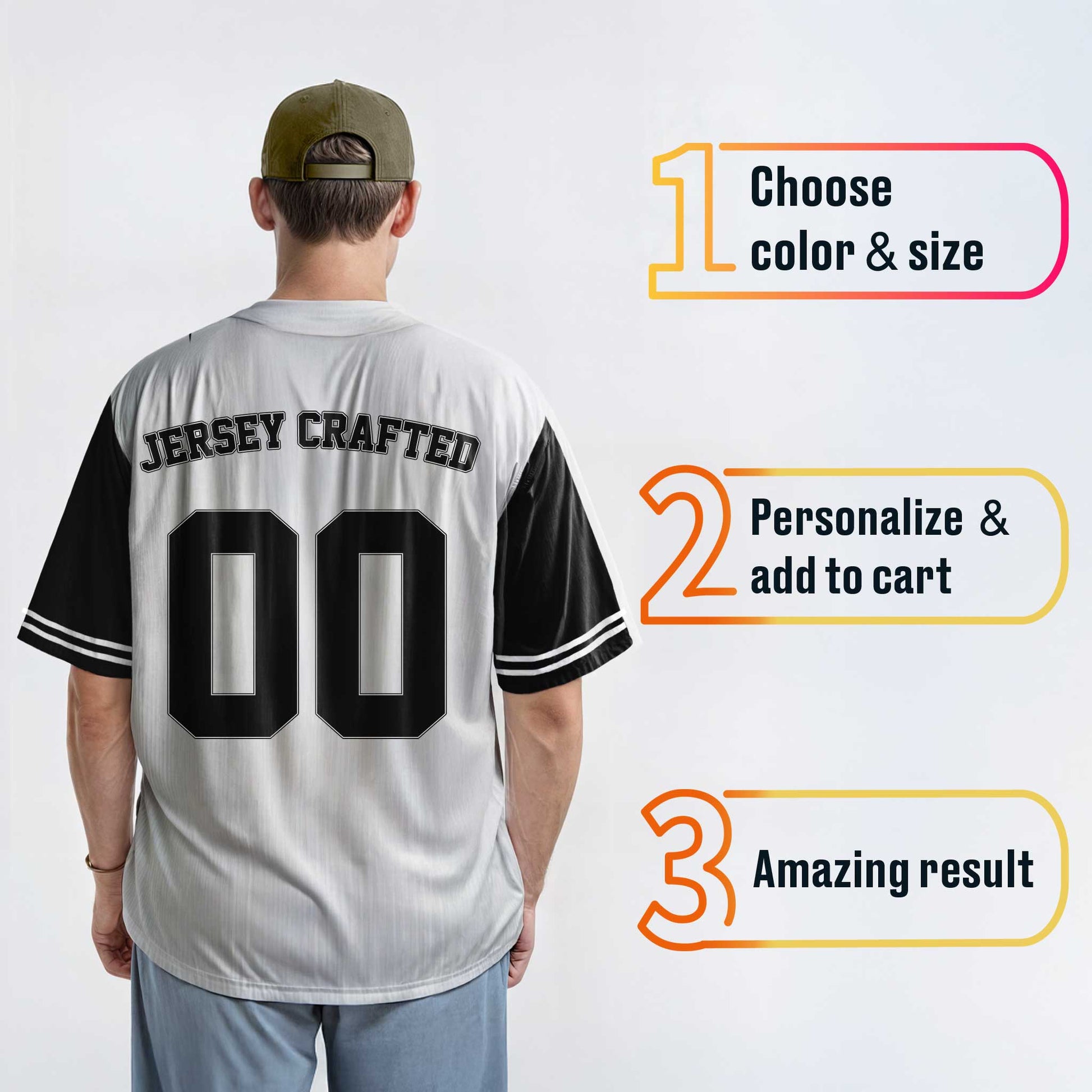 Custom Baseball Jersey White and Black - Design Your Jersey