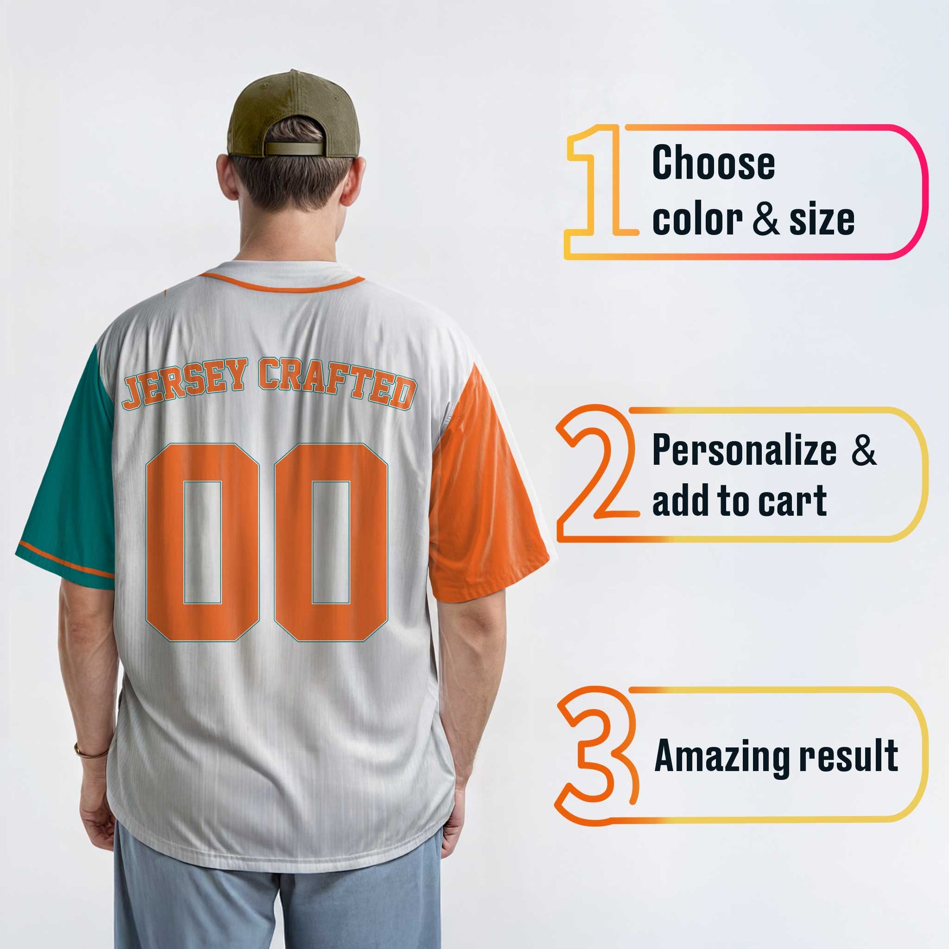 Custom Baseball Jersey White Orange and Aqua With Piping - Design Your Own