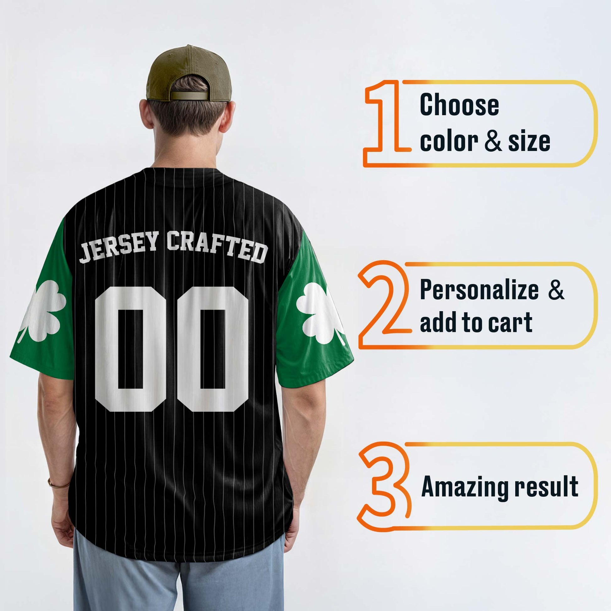 Custom St. Patrick's Day Baseball Jersey Big Drunk Energy - Design Your Own