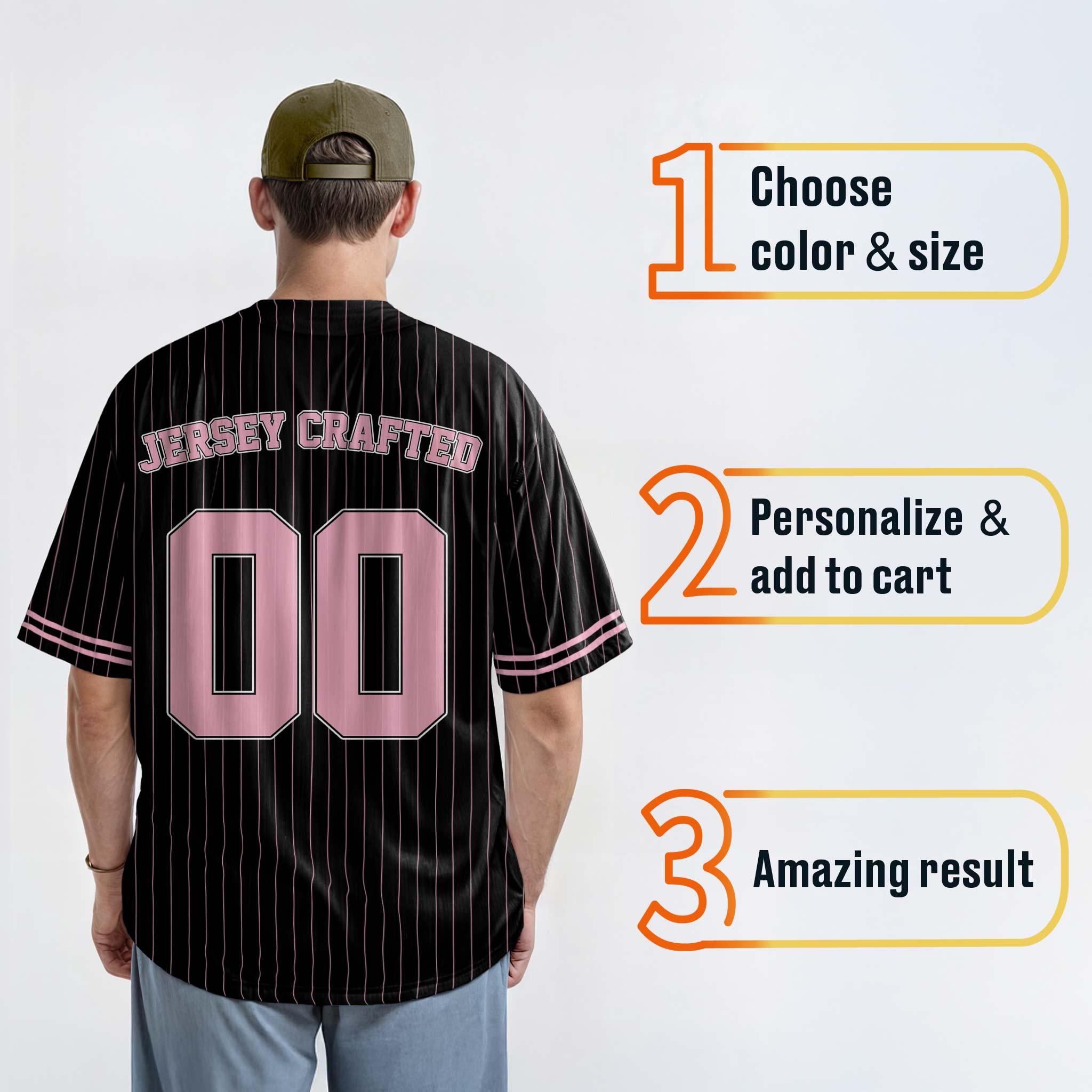 Custom Matching Couple Jerseys Black and Light Pink - Her King and His Queen - Design Your Own