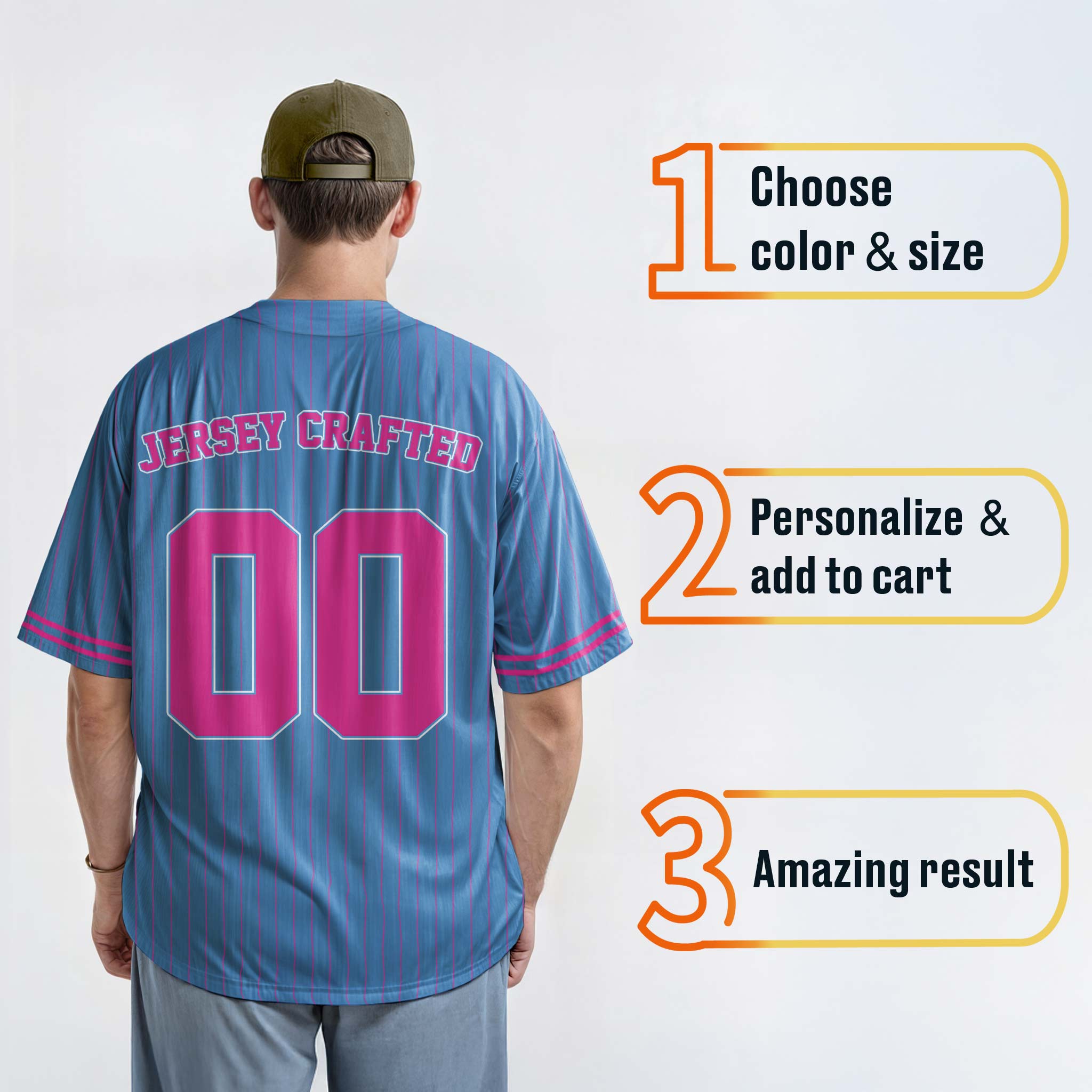 Custom Matching Couple Jerseys Blue and Pink - Her King and His Queen - Design Your Own