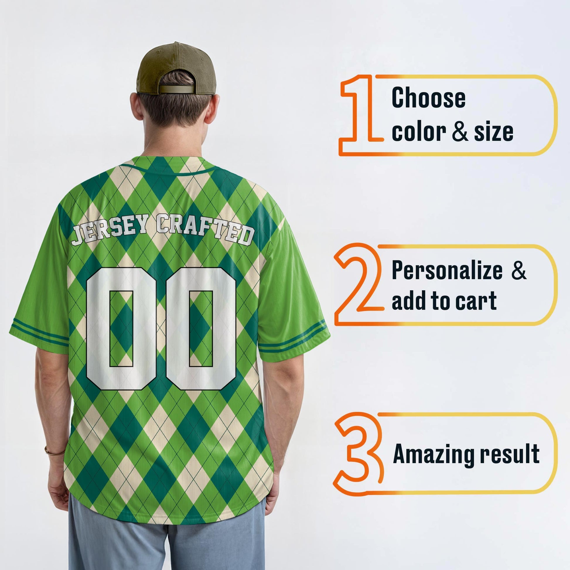 Custom St. Patrick's Day Baseball Jersey Green & Lucky - Design Your Own