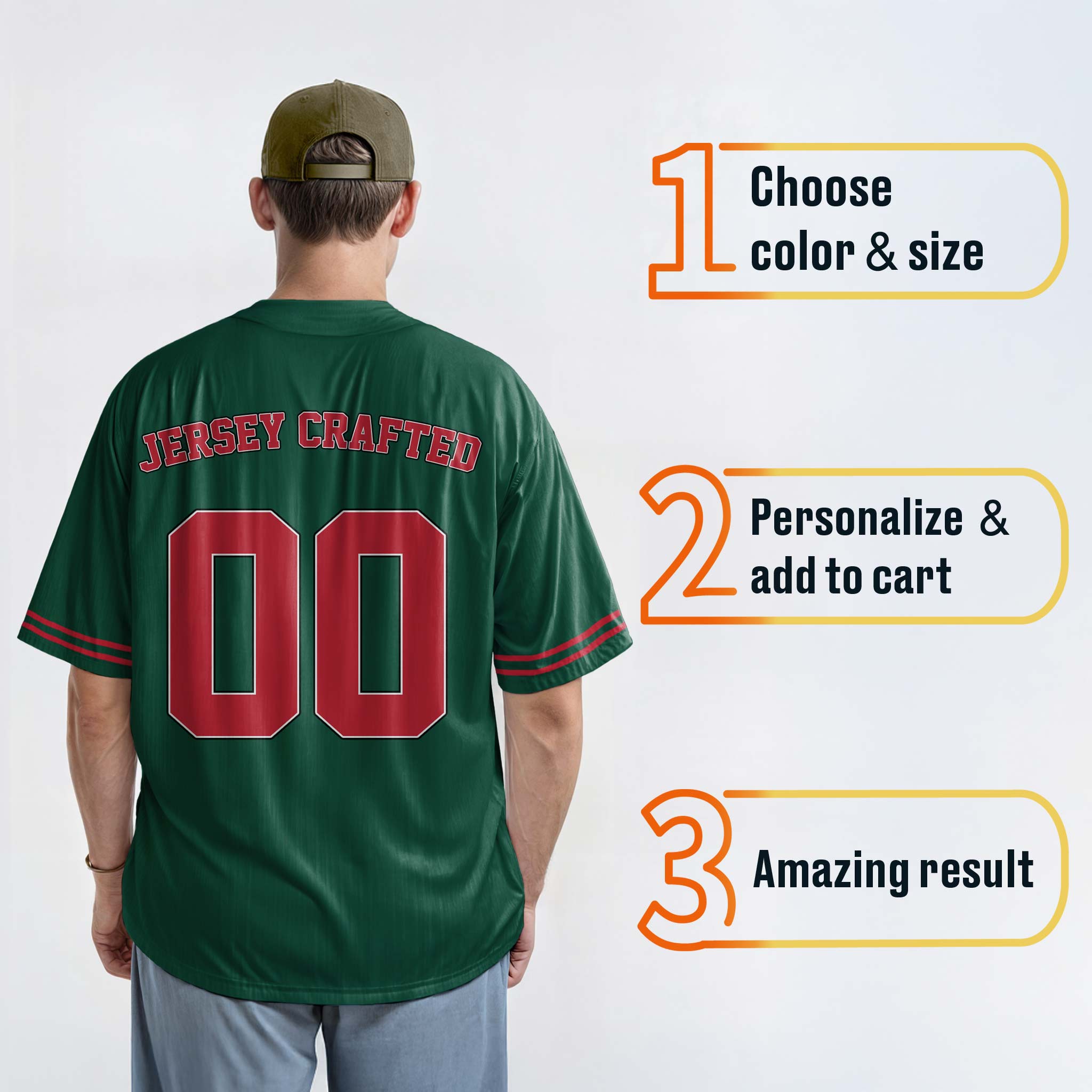 Custom Matching Couple Jerseys Green and Red - King and Queen - Design Your Own
