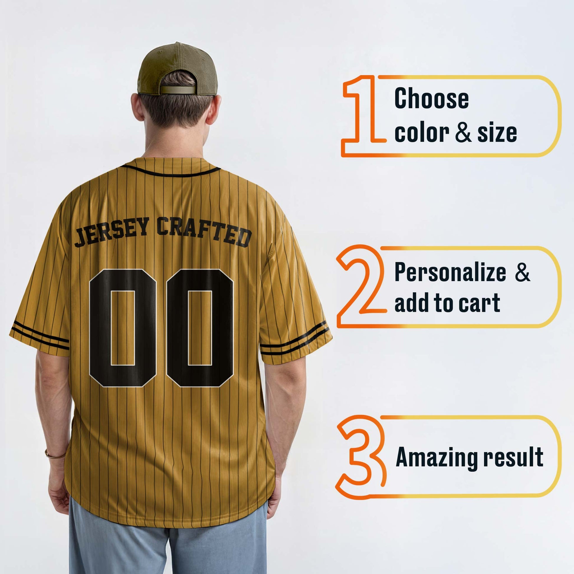 Custom Religious Baseball Jersey – Gold Christian Jesus Add Your Name