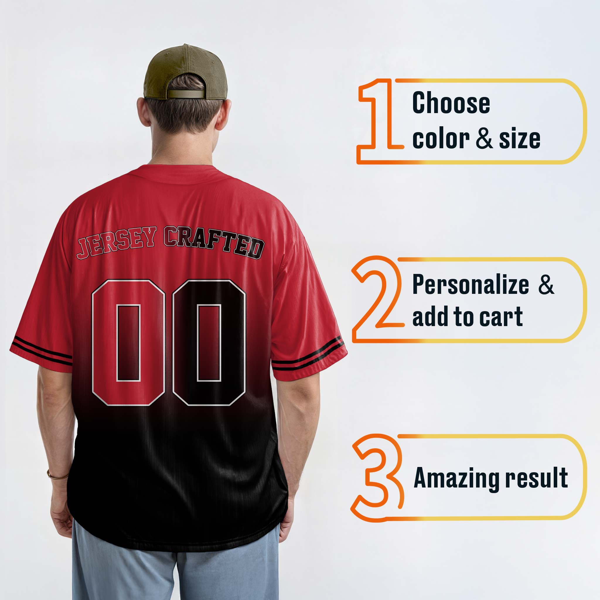 Custom Matching Couple Jerseys Gradient Red and Black - King and Queen - Design Your Own