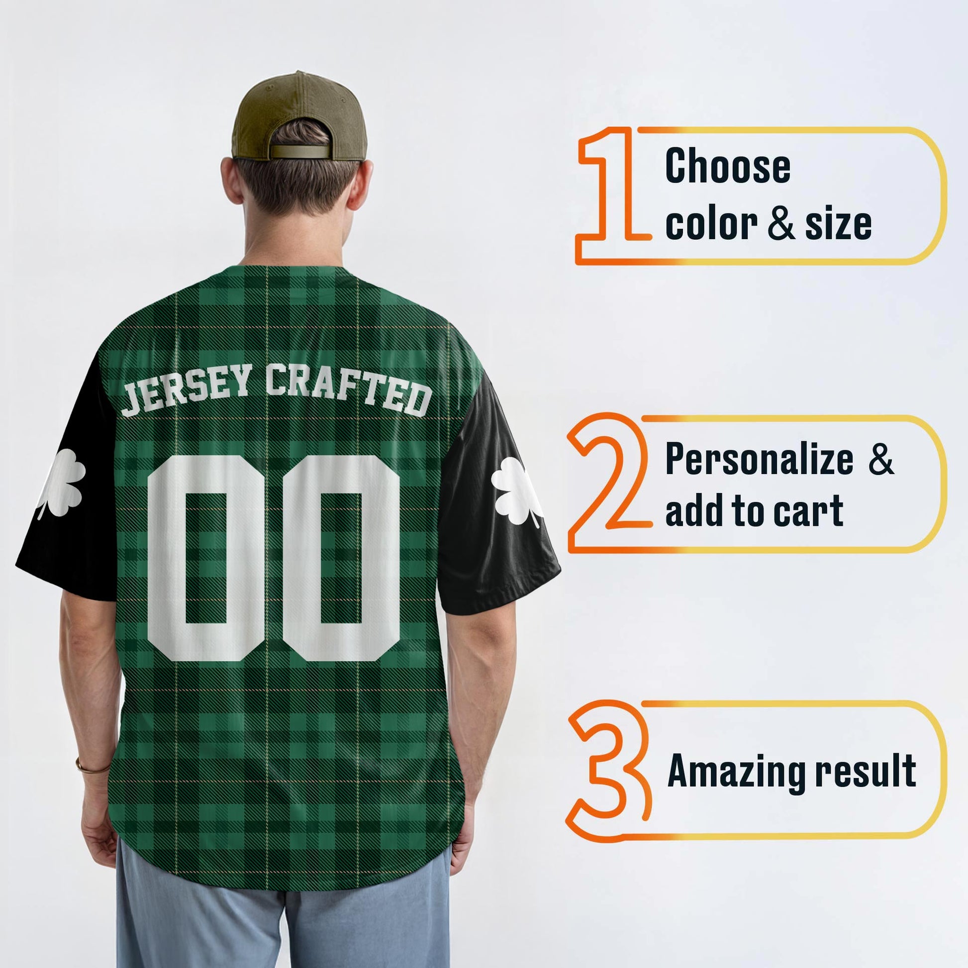 Custom St. Patrick's Day Baseball Jersey Shamrocked - Design Your Own