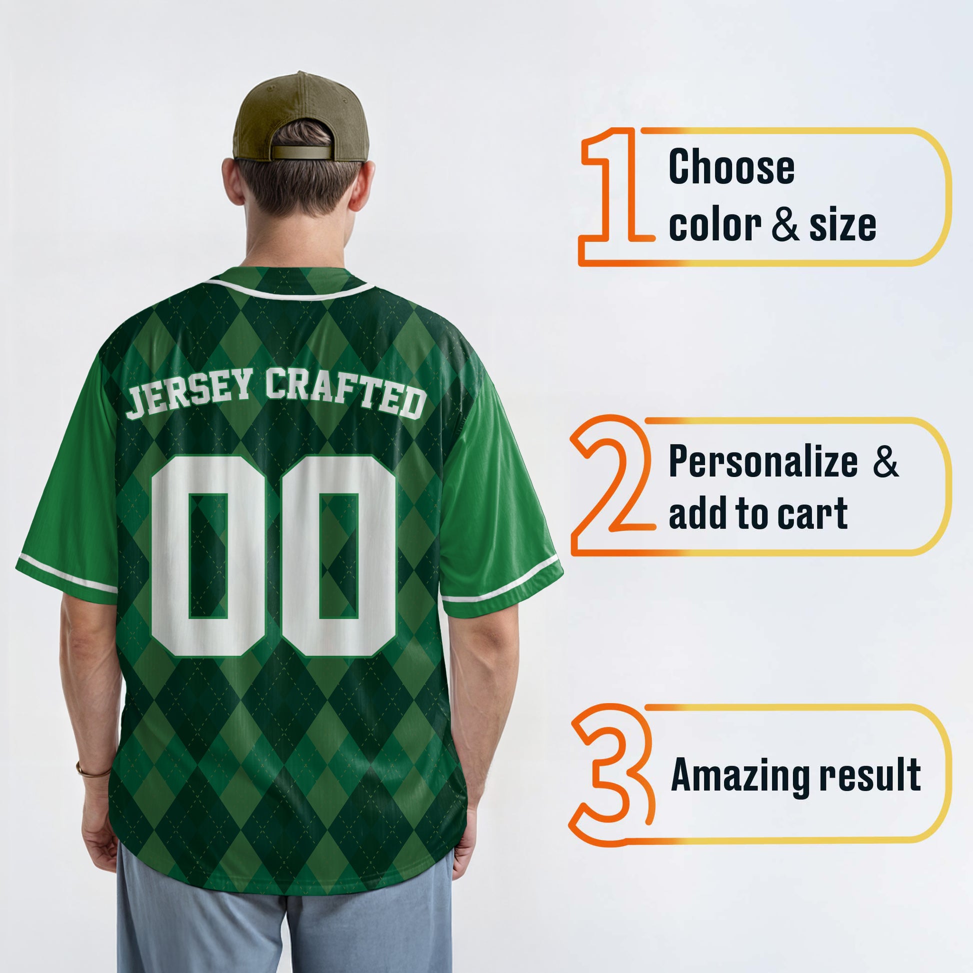 Custom St. Patrick's Day Baseball Jersey Argyle - Design Your Own