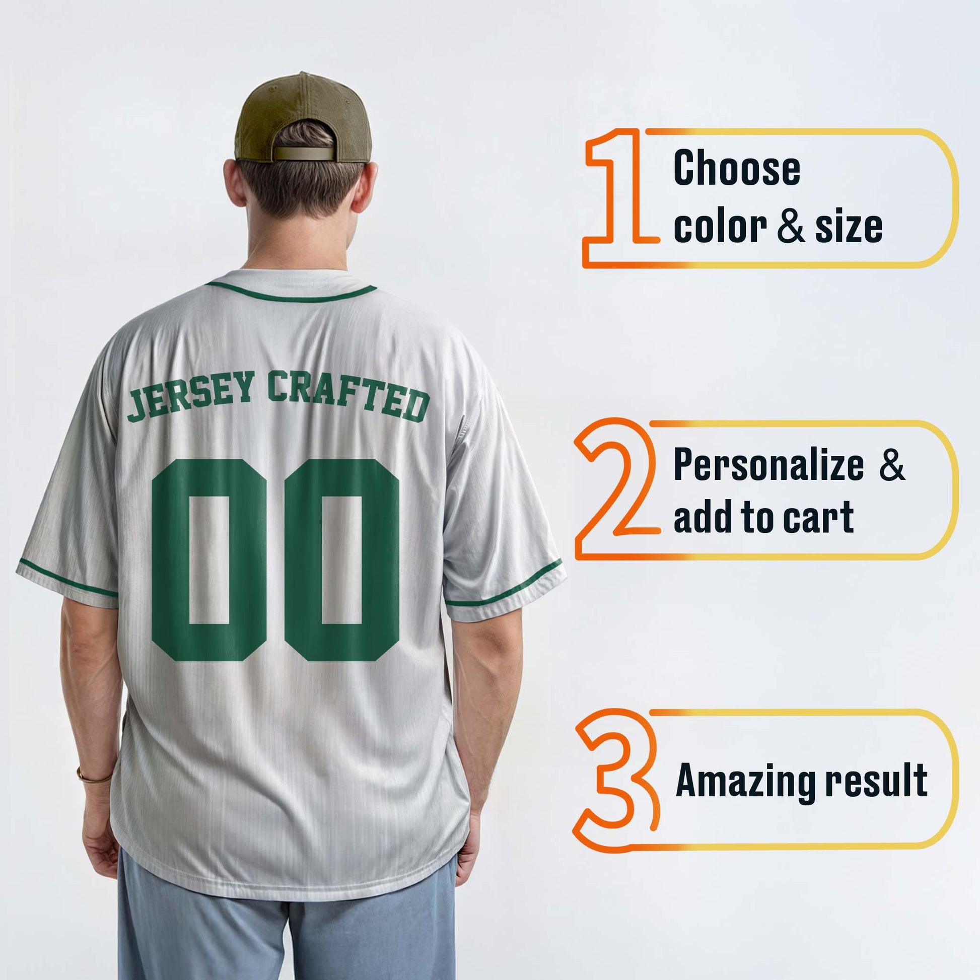 Custom Baseball Jersey White and Dark Green With Piping - Design Your Own