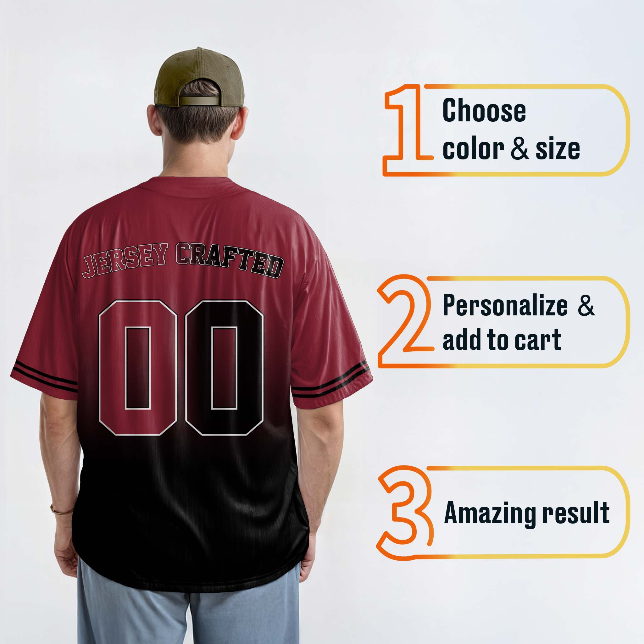 Custom Matching Couple Jerseys Gradient Wine and Black - King and Queen - Design Your Own