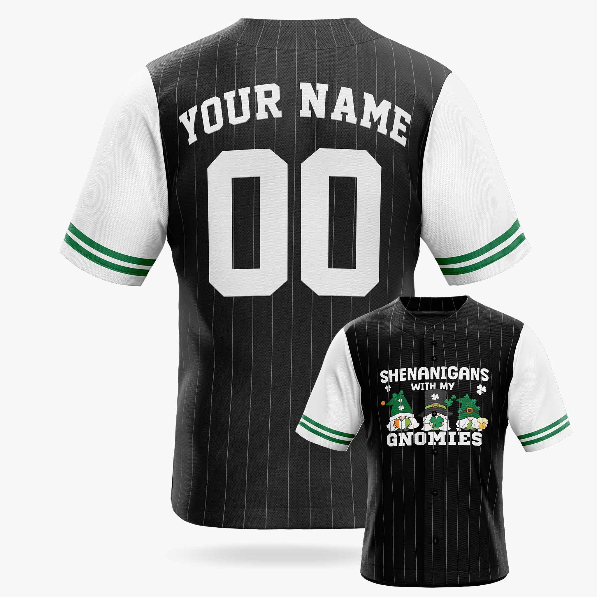Custom St. Patrick's Day Baseball Jersey Gnomies - Design Your Own