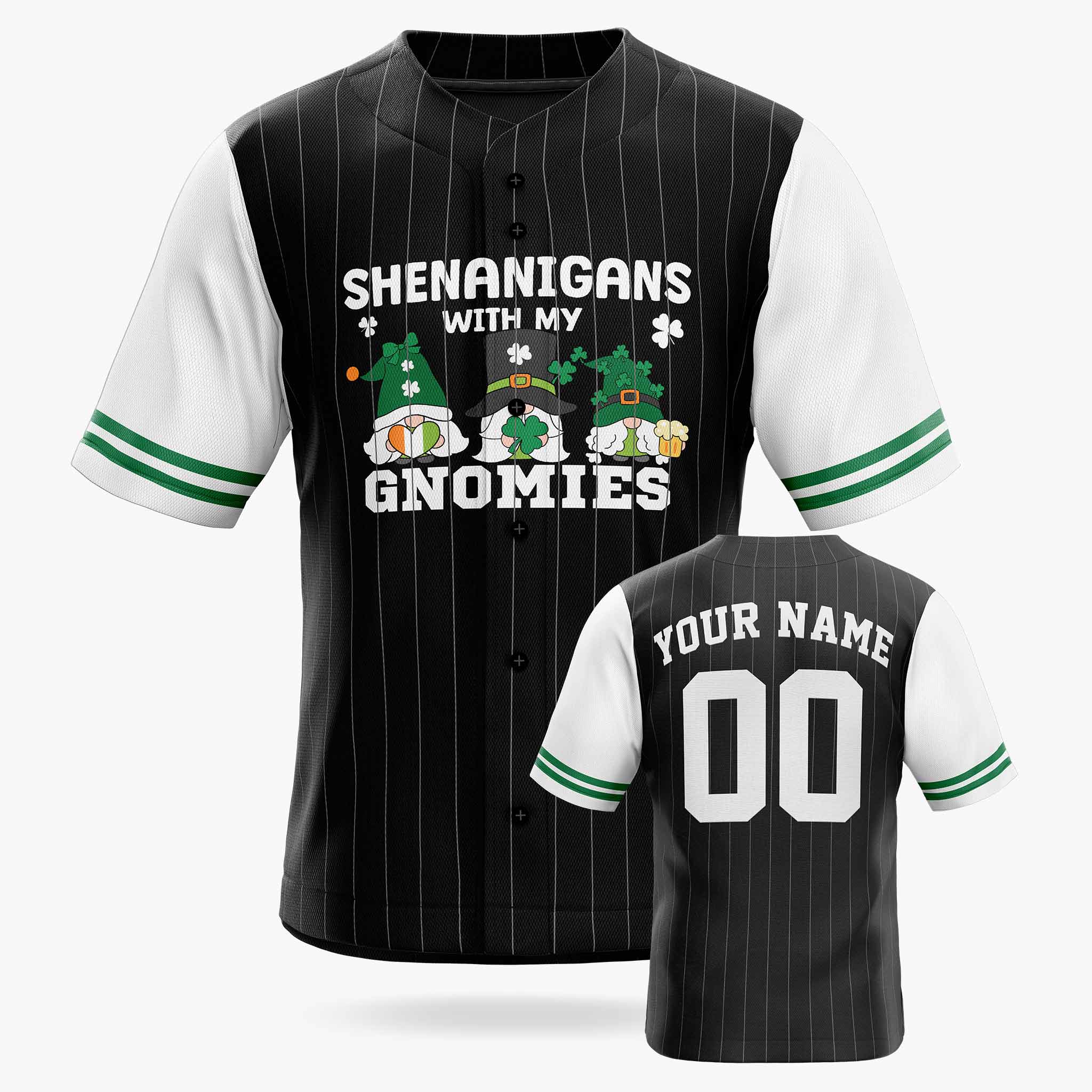 Custom St. Patrick's Day Baseball Jersey Gnomies - Design Your Own