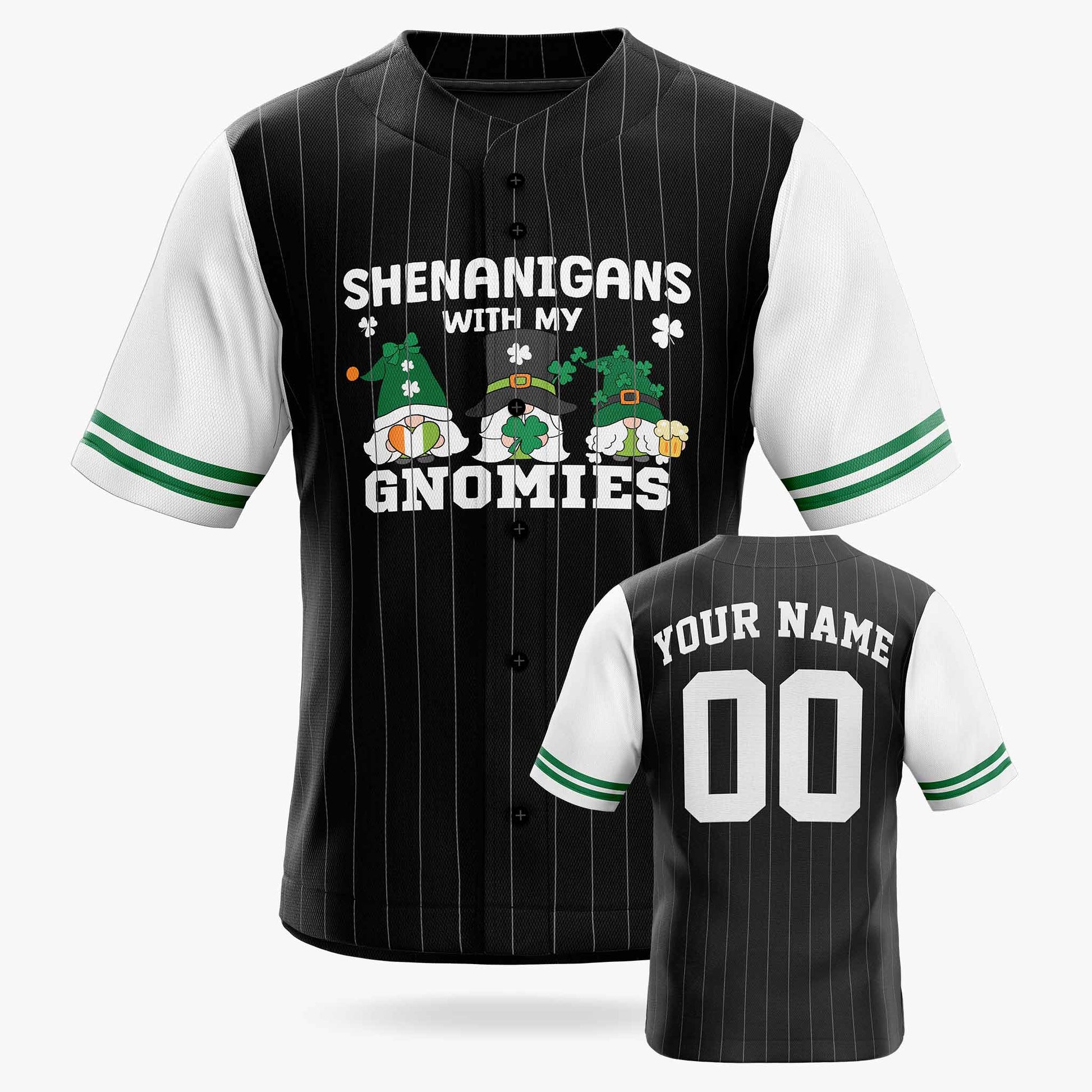 Custom St. Patrick's Day Baseball Jersey Gnomies - Design Your Own