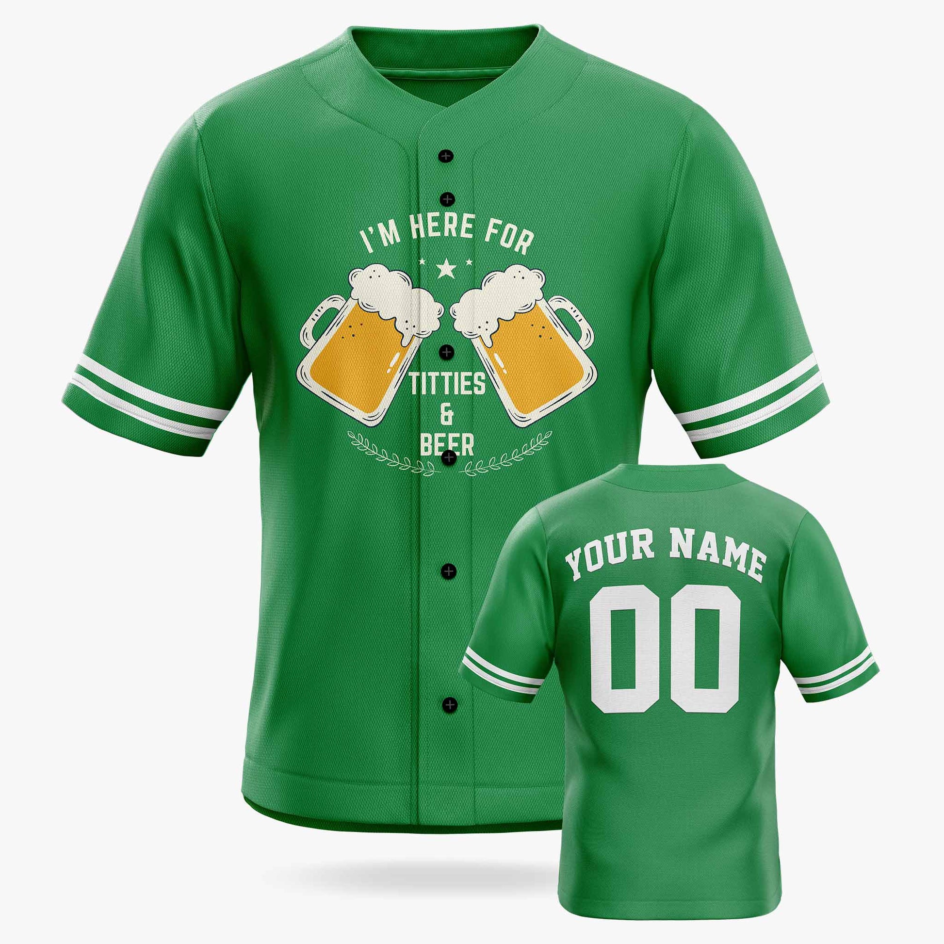 Custom St. Patrick's Day Baseball Jersey I'm Here - Design Your Own