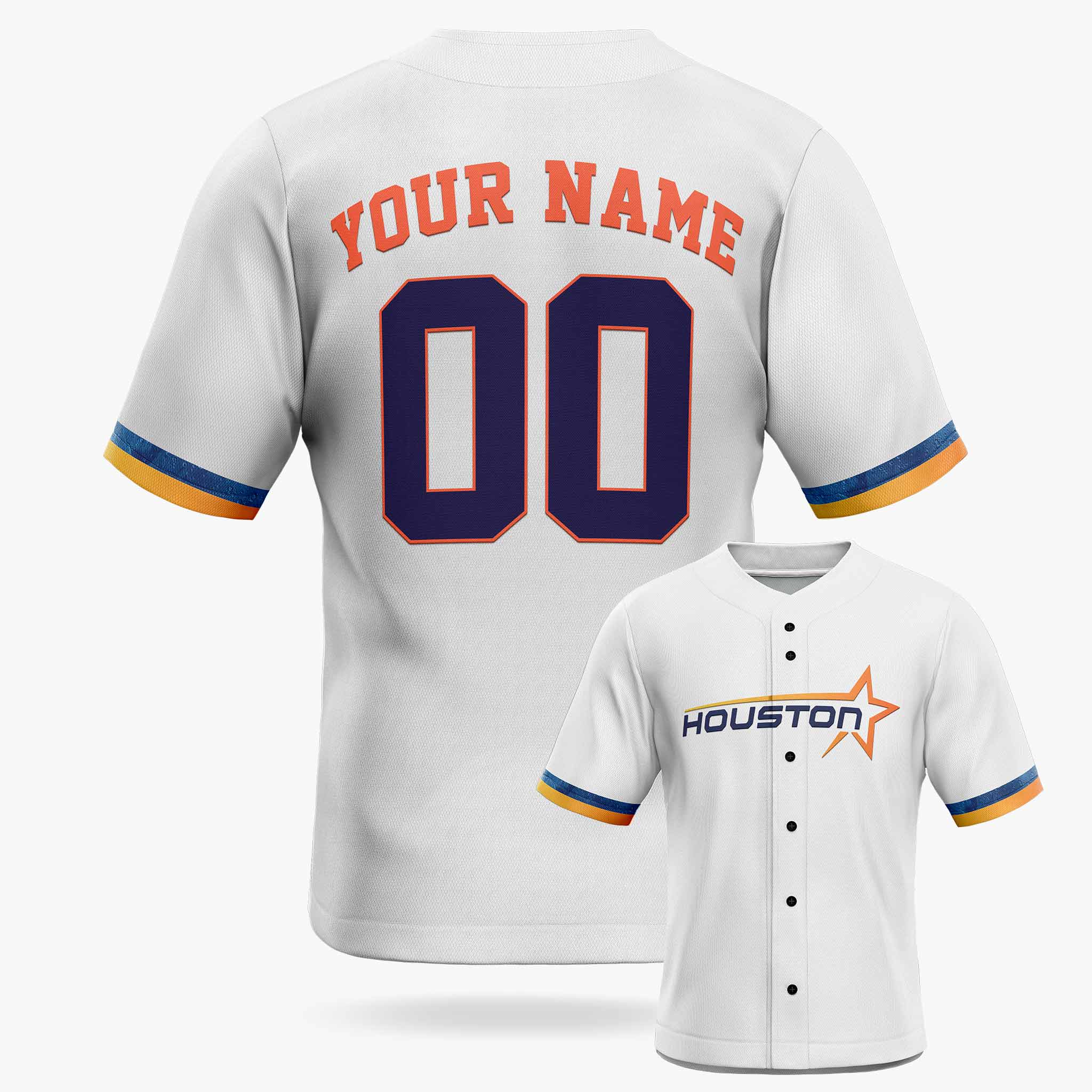 Custom City Baseball Jersey - Houston White - Design Your Own