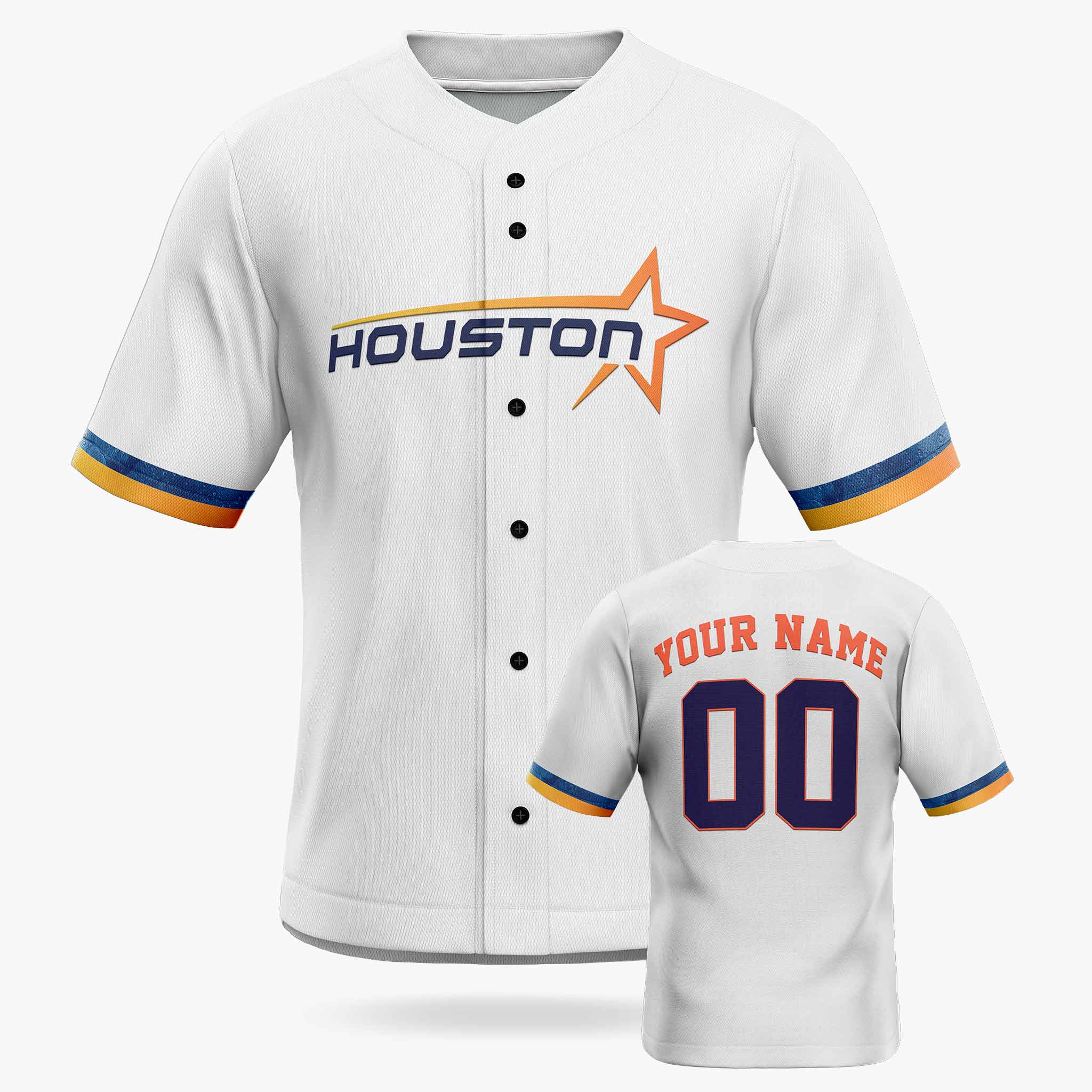 Custom City Baseball Jersey - Houston White - Design Your Own