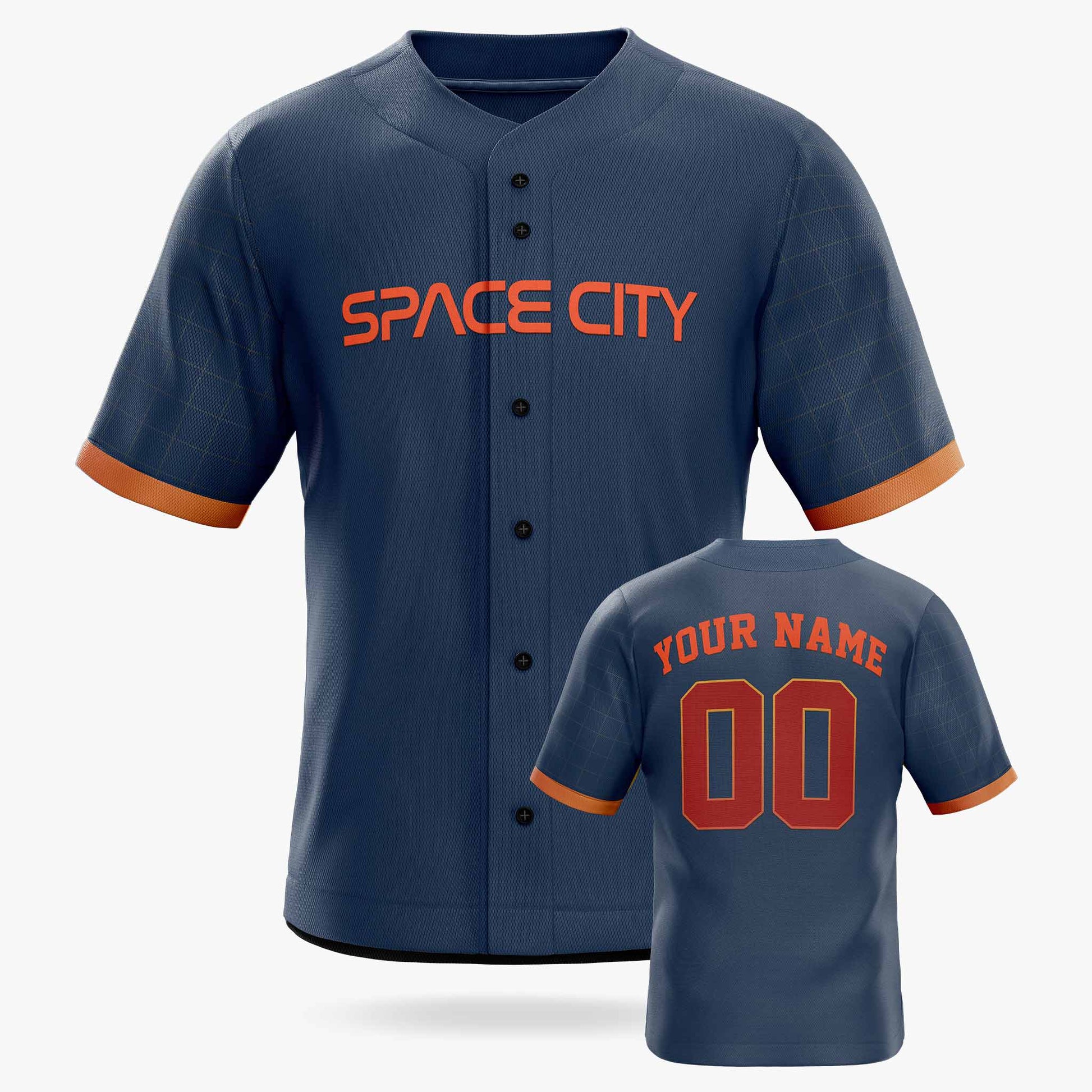 Custom City Baseball Jersey - Houston Space City Blue - Design Your Own