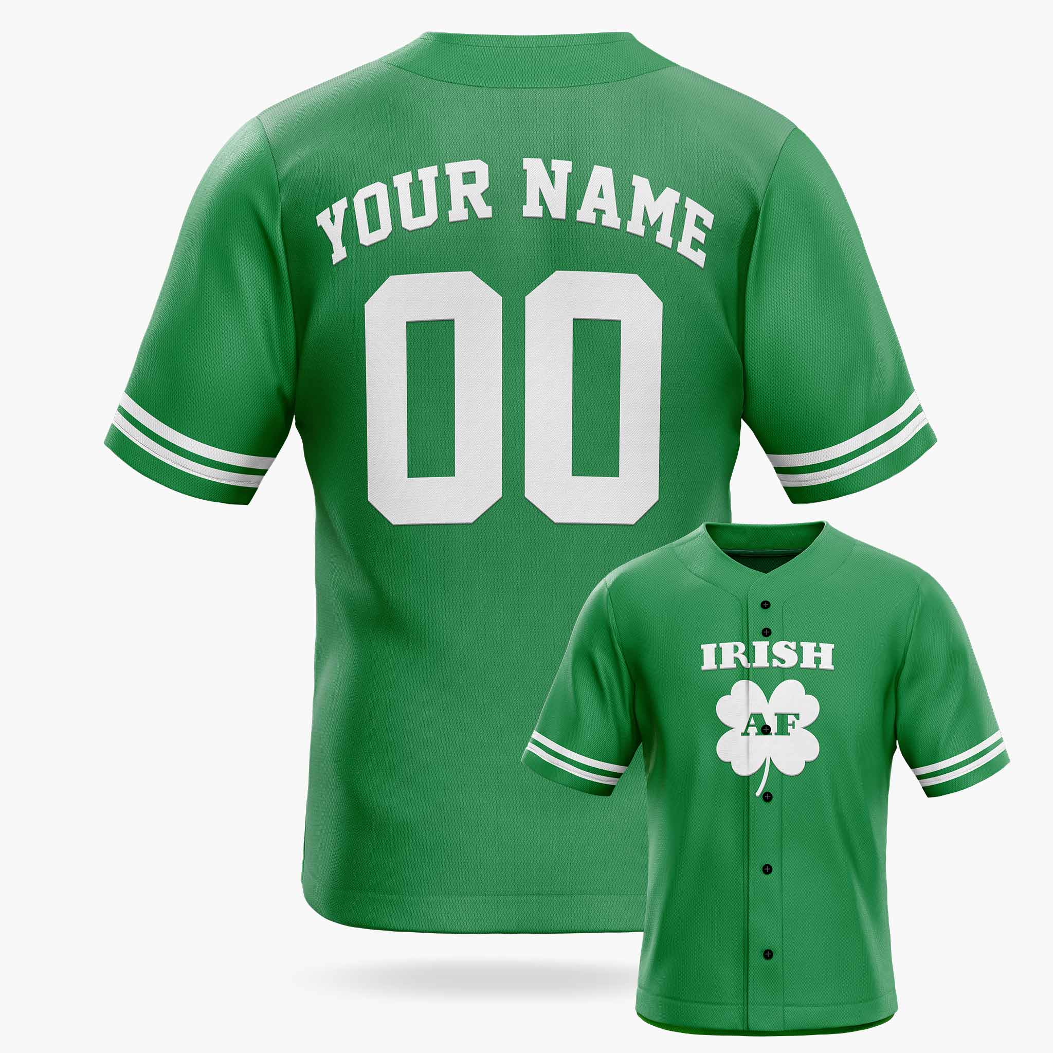 Custom St. Patrick's Day Baseball Jersey Irish Af - Design Your Own