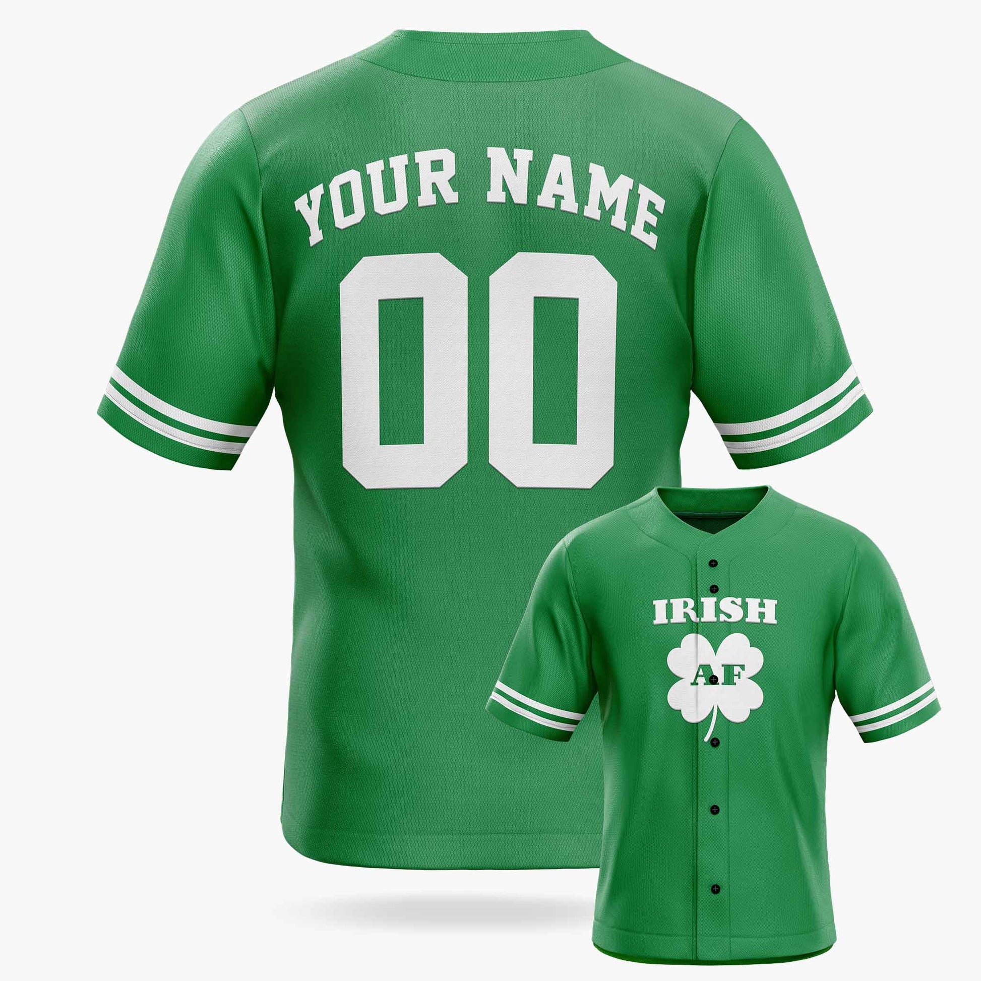 Custom St. Patrick's Day Baseball Jersey Irish Af - Design Your Own