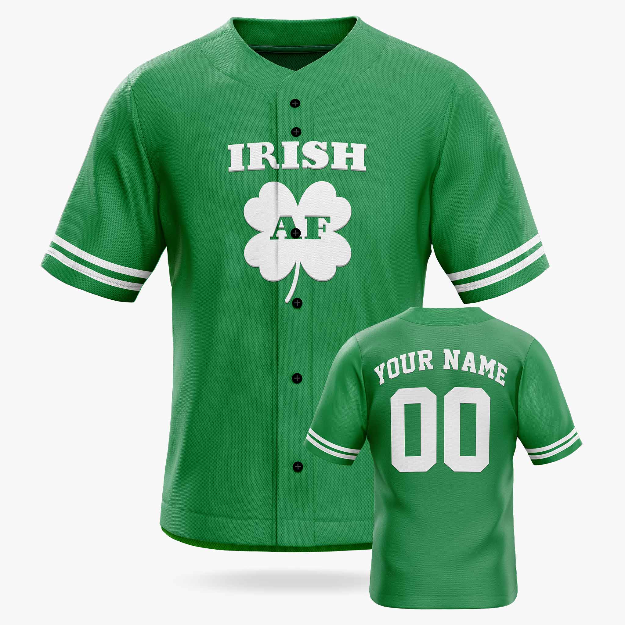 Custom St. Patrick's Day Baseball Jersey Irish Af - Design Your Own