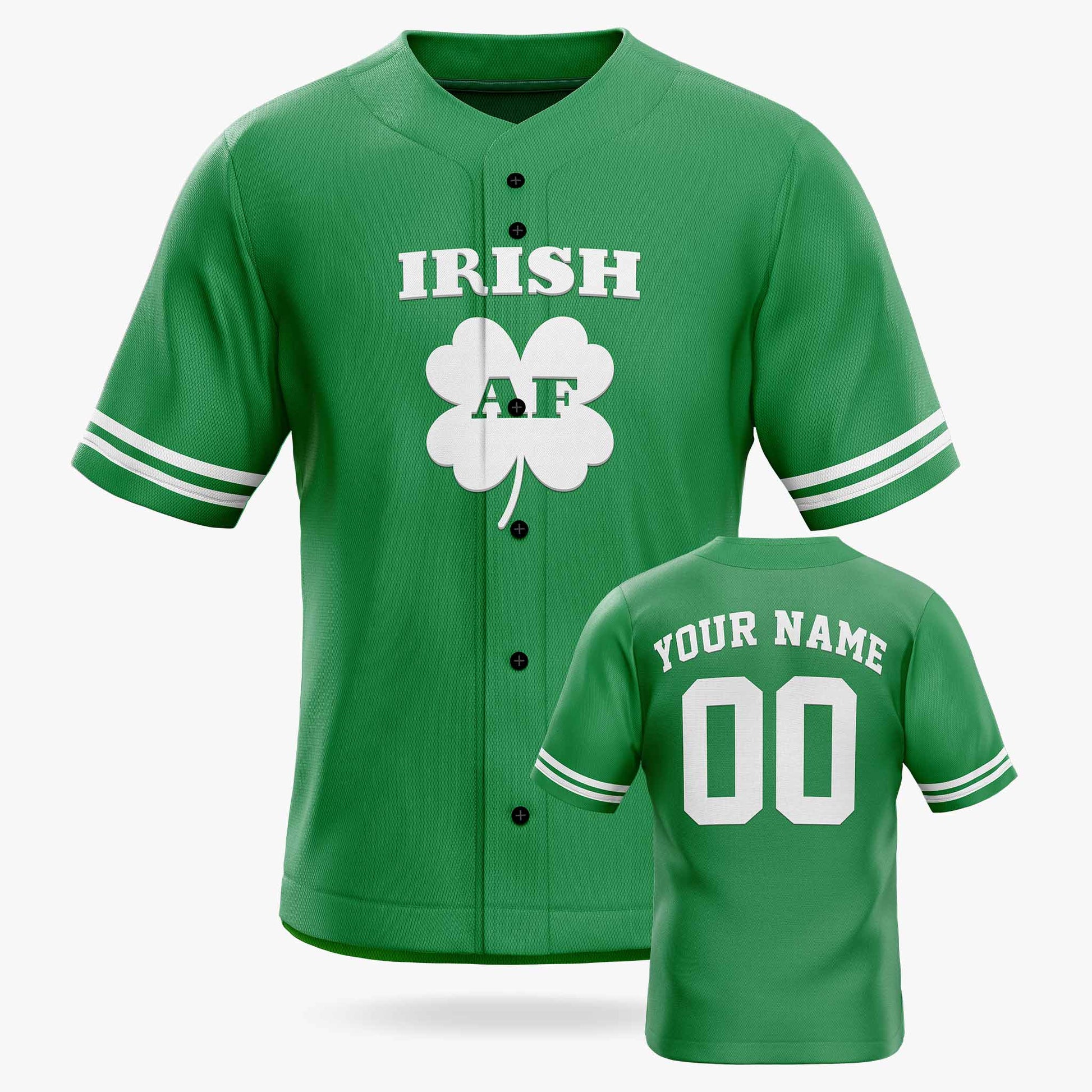 Custom St. Patrick's Day Baseball Jersey Irish Af - Design Your Own