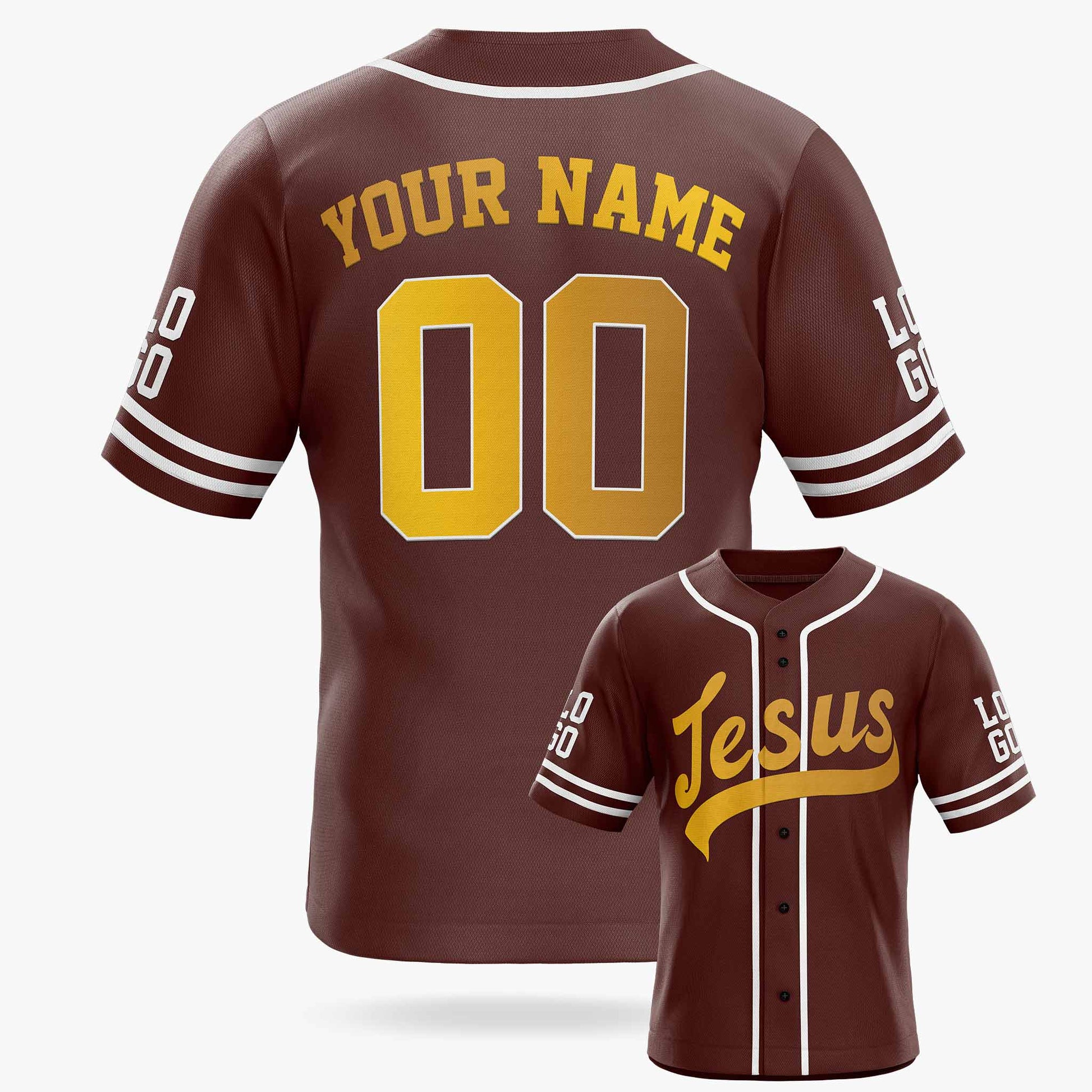 Custom Religious Baseball Jersey – Maroon Christian Jesus Add Your Name