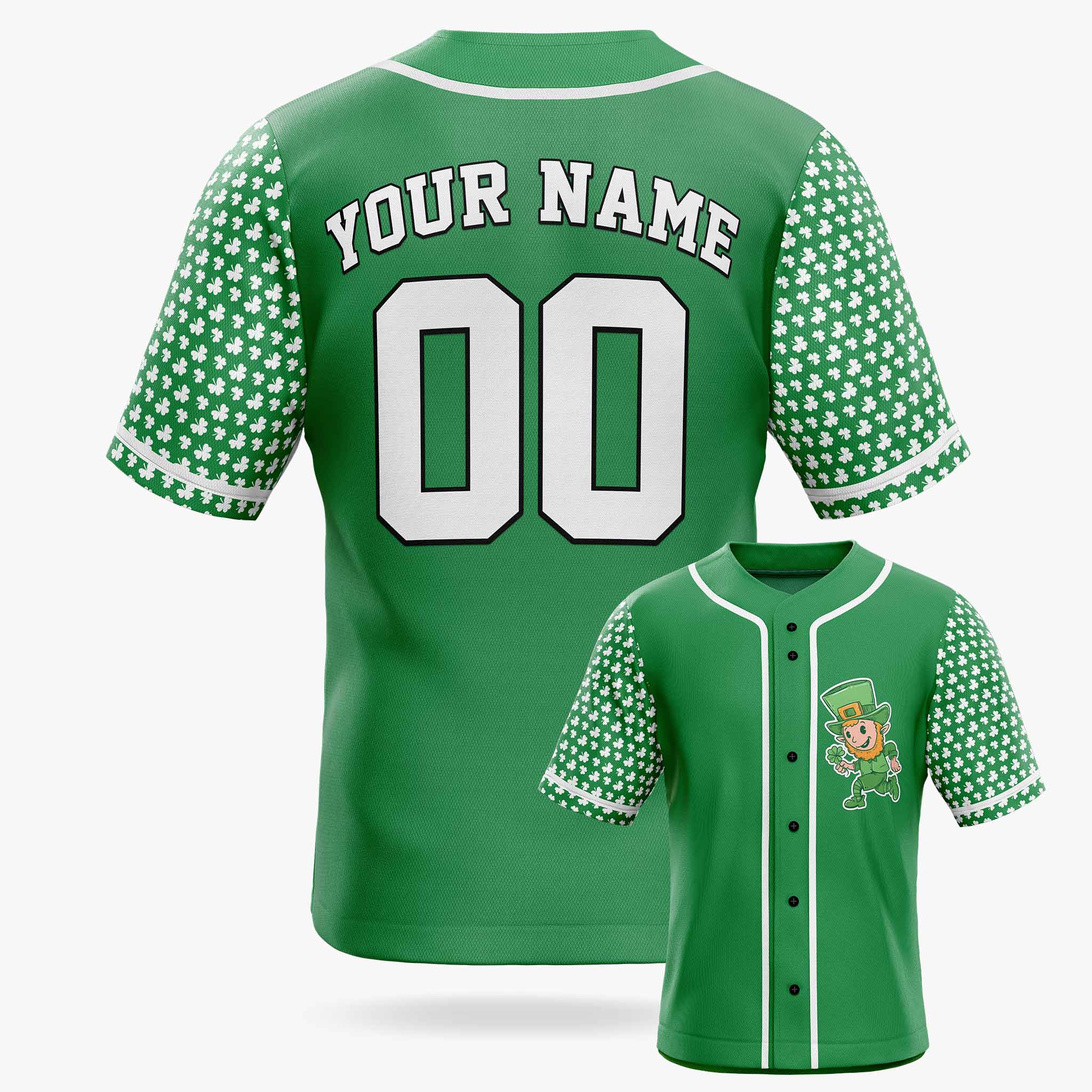 Custom St. Patrick's Day Baseball Jersey Leprechaun - Design Your Own