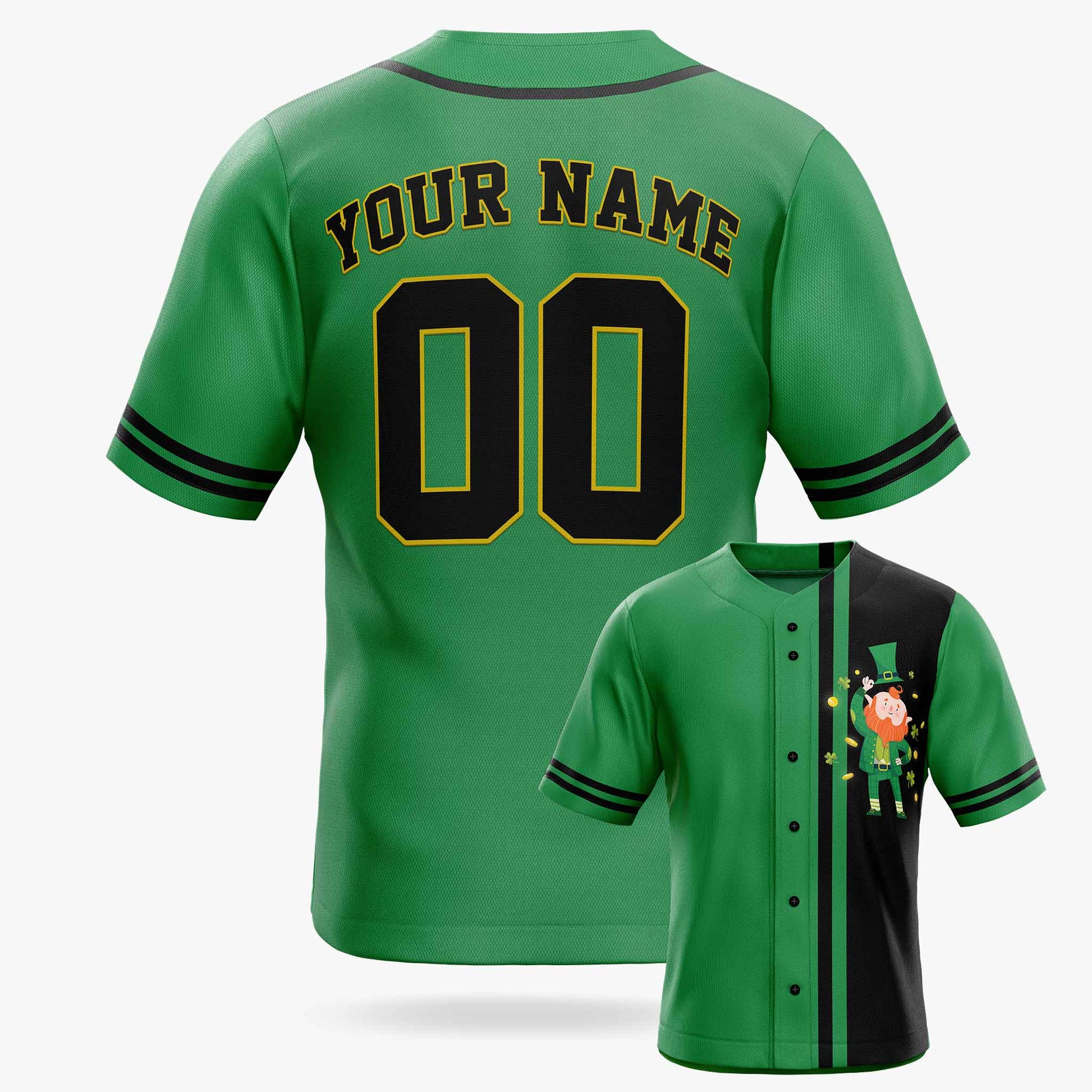 Custom St. Patrick's Day Baseball Jersey Leprechaun 2 - Design Your Own