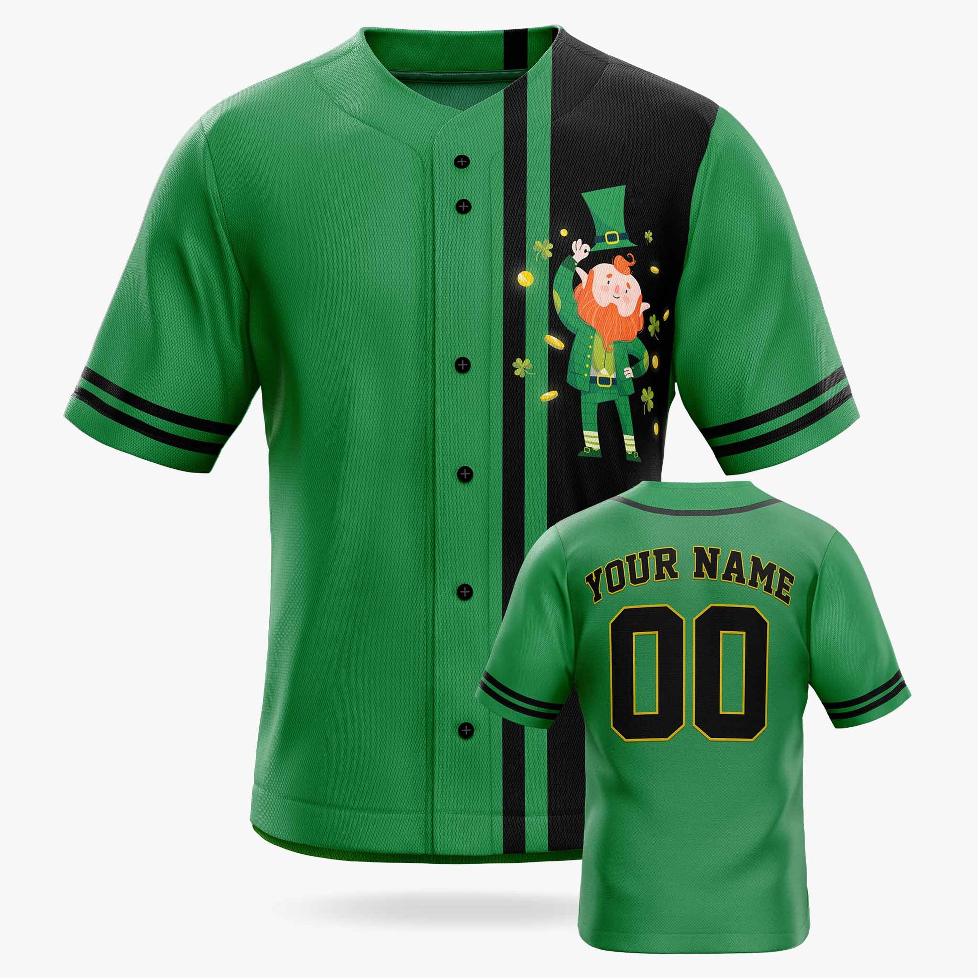 Custom St. Patrick's Day Baseball Jersey Leprechaun 2 - Design Your Own