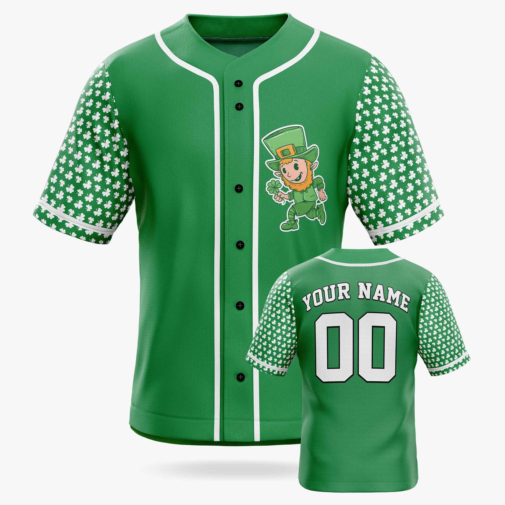 Custom St. Patrick's Day Baseball Jersey Leprechaun - Design Your Own