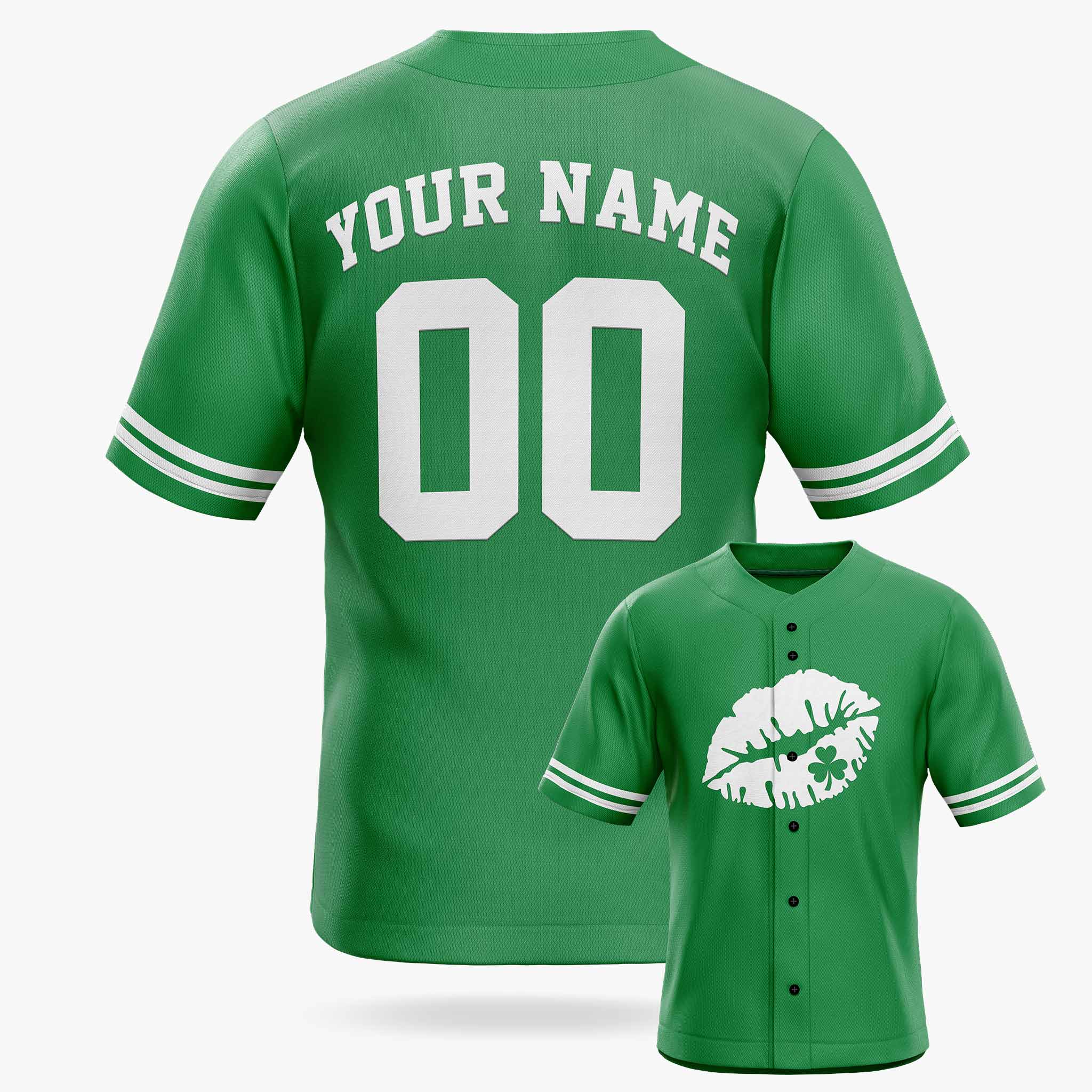 Custom St. Patrick's Day Baseball Jersey Lips  - Design Your Own